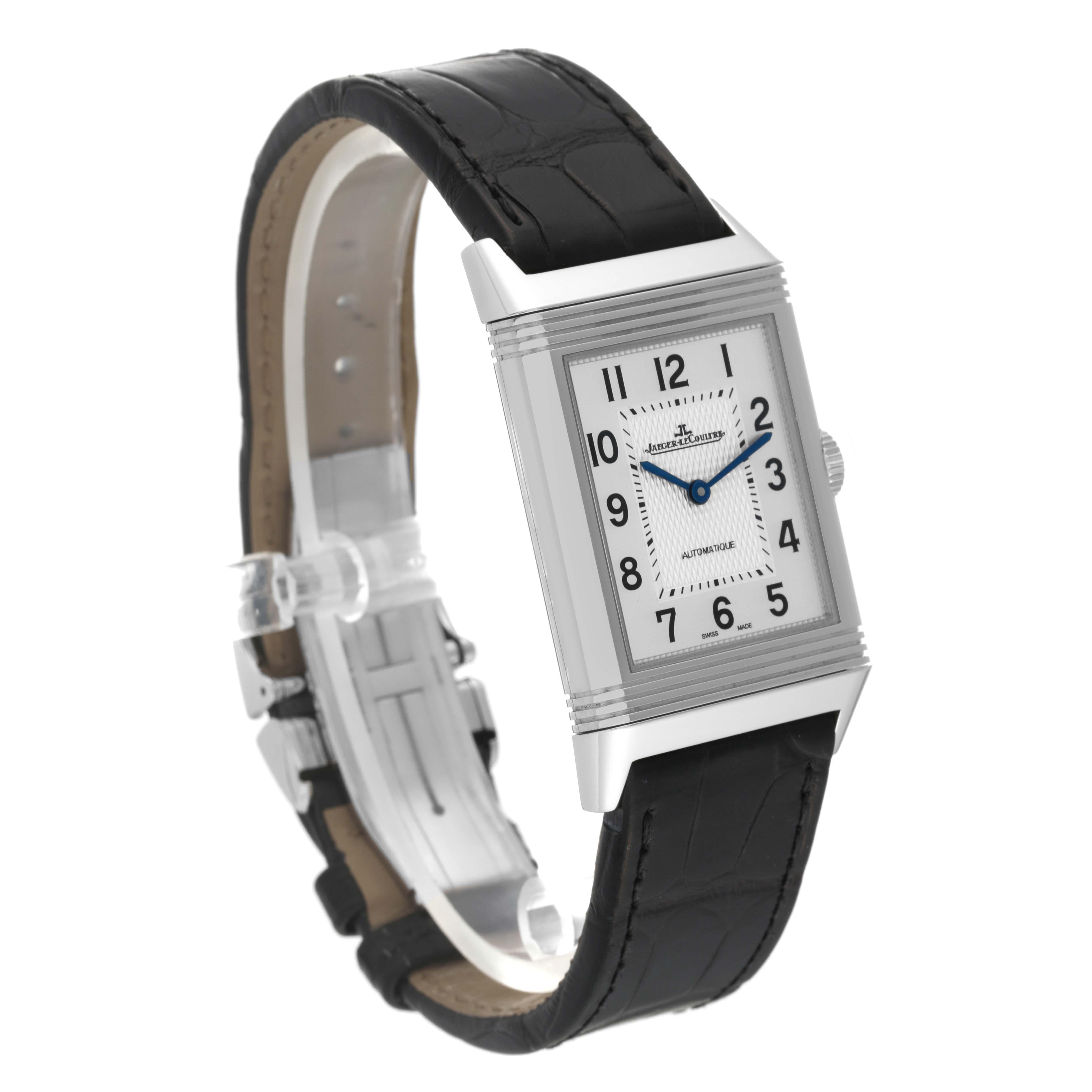 Jaeger LeCoultre Reverso Classic Steel Mens Watch 214.8.S5 Q3828420 Box Papers For Sale 3