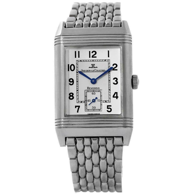 Jaeger LeCoultre Reverso Classic Steel Watch 270.8.62 For Sale at ...