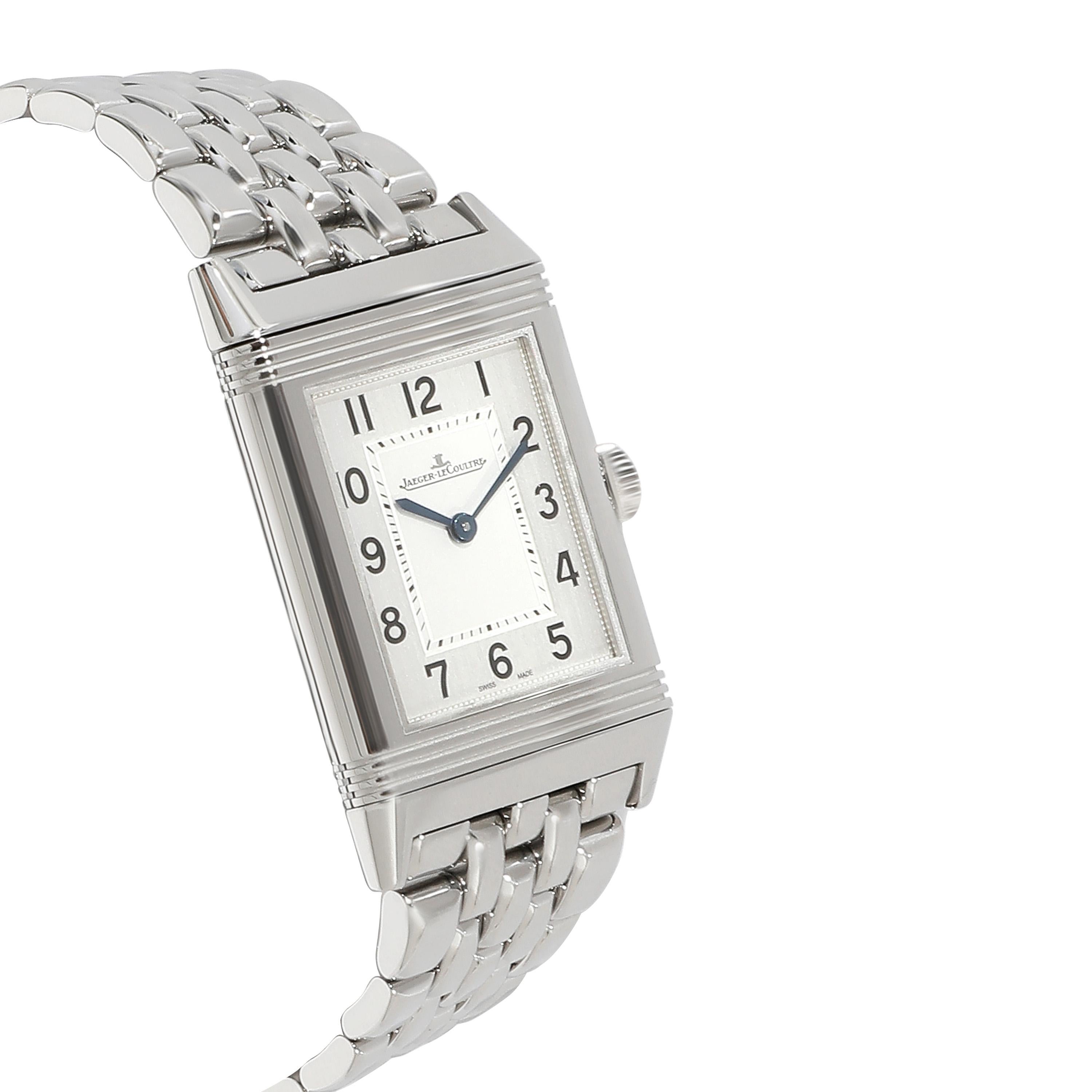 Jaeger-LeCoultre Reverso Classique Q2518140 222.8.47 Unisex Watch in  Stainless In Excellent Condition For Sale In New York, NY