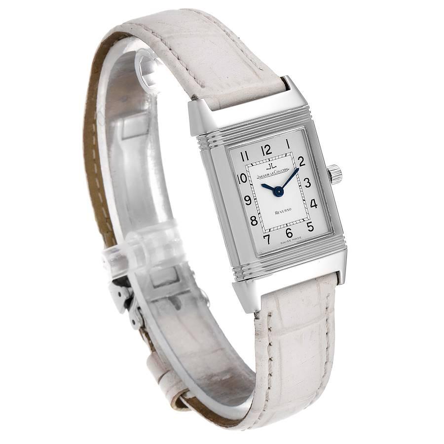 Jaeger-LeCoultre Reverso Classique Silver Dial Watch 260.8.08 Box Papers In Excellent Condition For Sale In Atlanta, GA