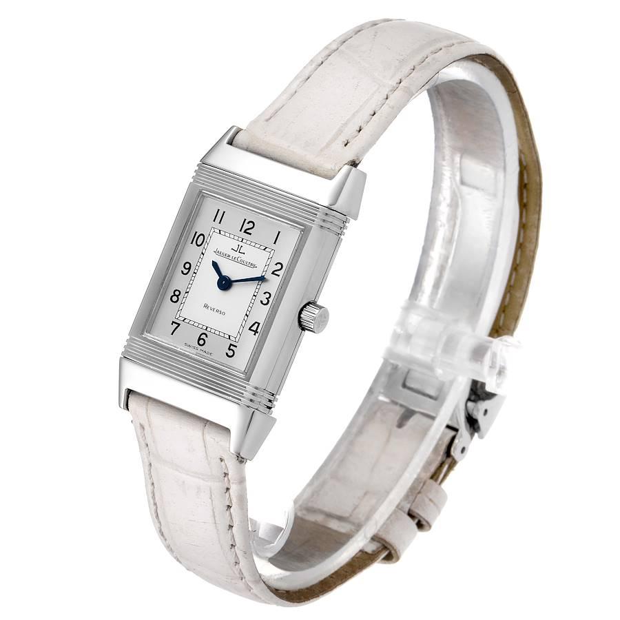 Women's Jaeger-LeCoultre Reverso Classique Silver Dial Watch 260.8.08 Box Papers For Sale