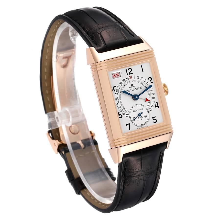 Jaeger LeCoultre Reverso Day Date Roségold Uhr 270.8.36 Q273242A Box Papiere im Zustand „Hervorragend“ im Angebot in Atlanta, GA