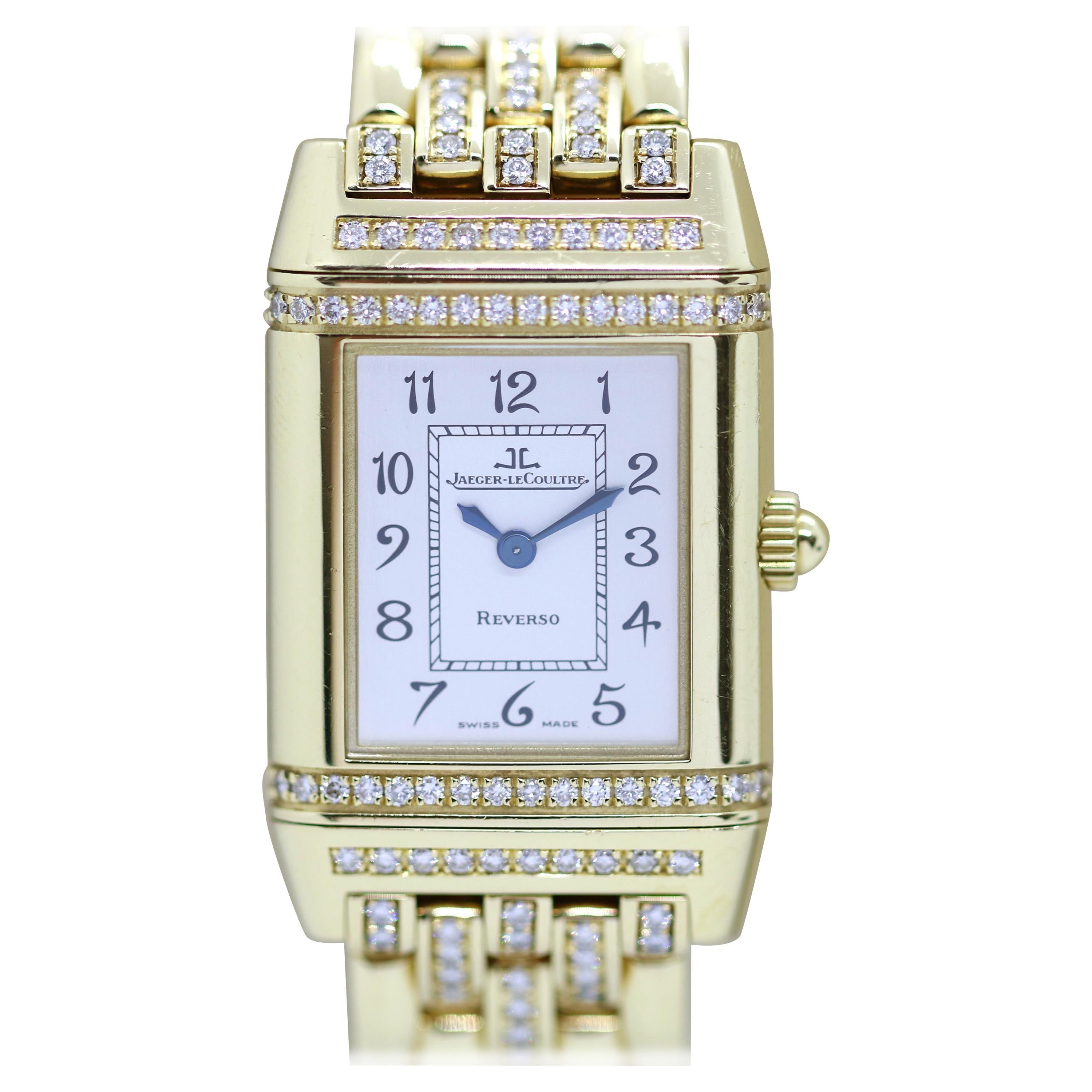 Jaeger-LeCoultre Reverso Duetto 18k Gold Ladies Wristwatch with Diamonds