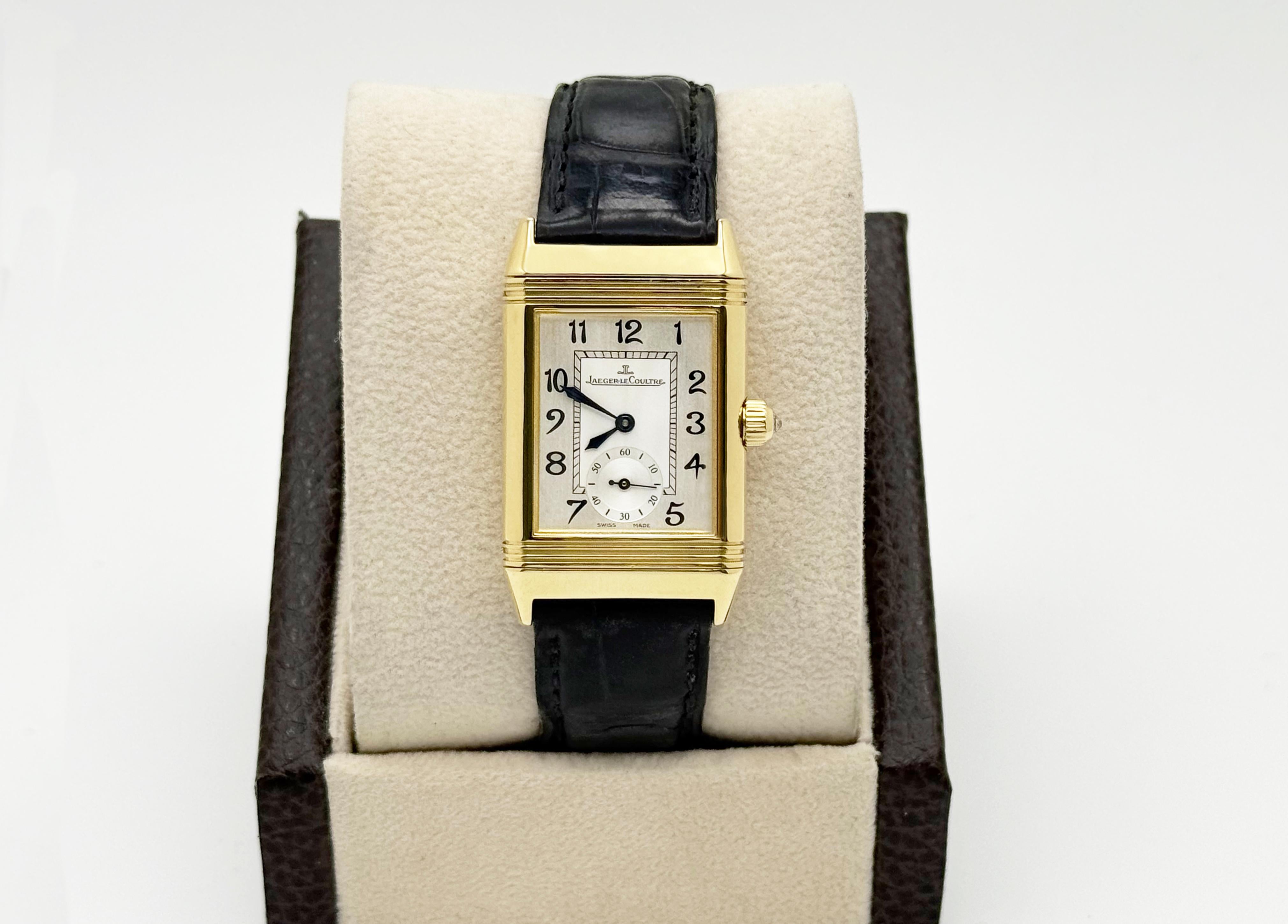 Jaeger-LeCoultre Reverso Duetto Classique 256.1.75 Lunetta con diamanti MOP Oro 18 carati in vendita 6