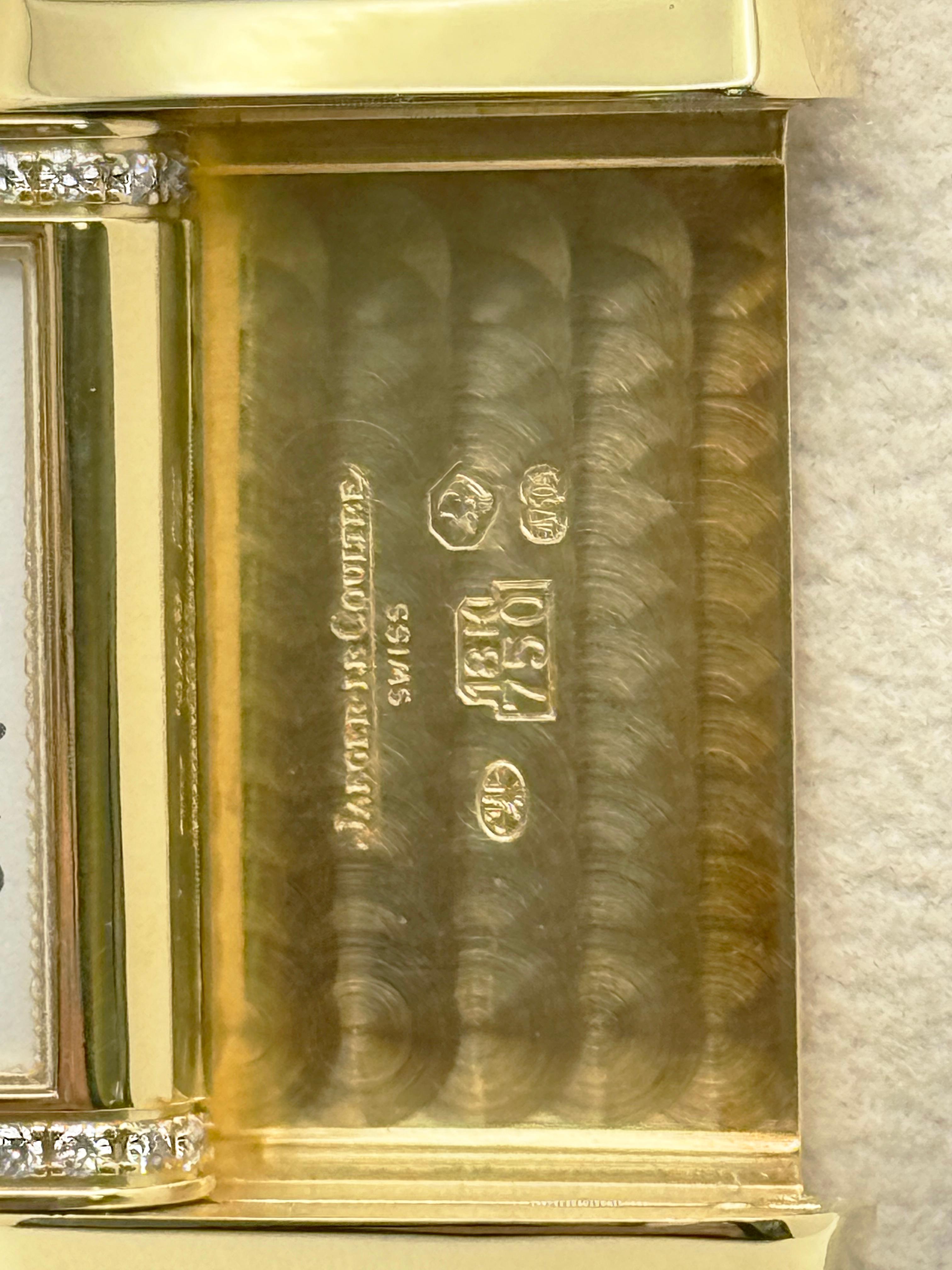 Jaeger-LeCoultre Reverso Duetto Classique 256.1.75 Lunetta con diamanti MOP Oro 18 carati in vendita 9