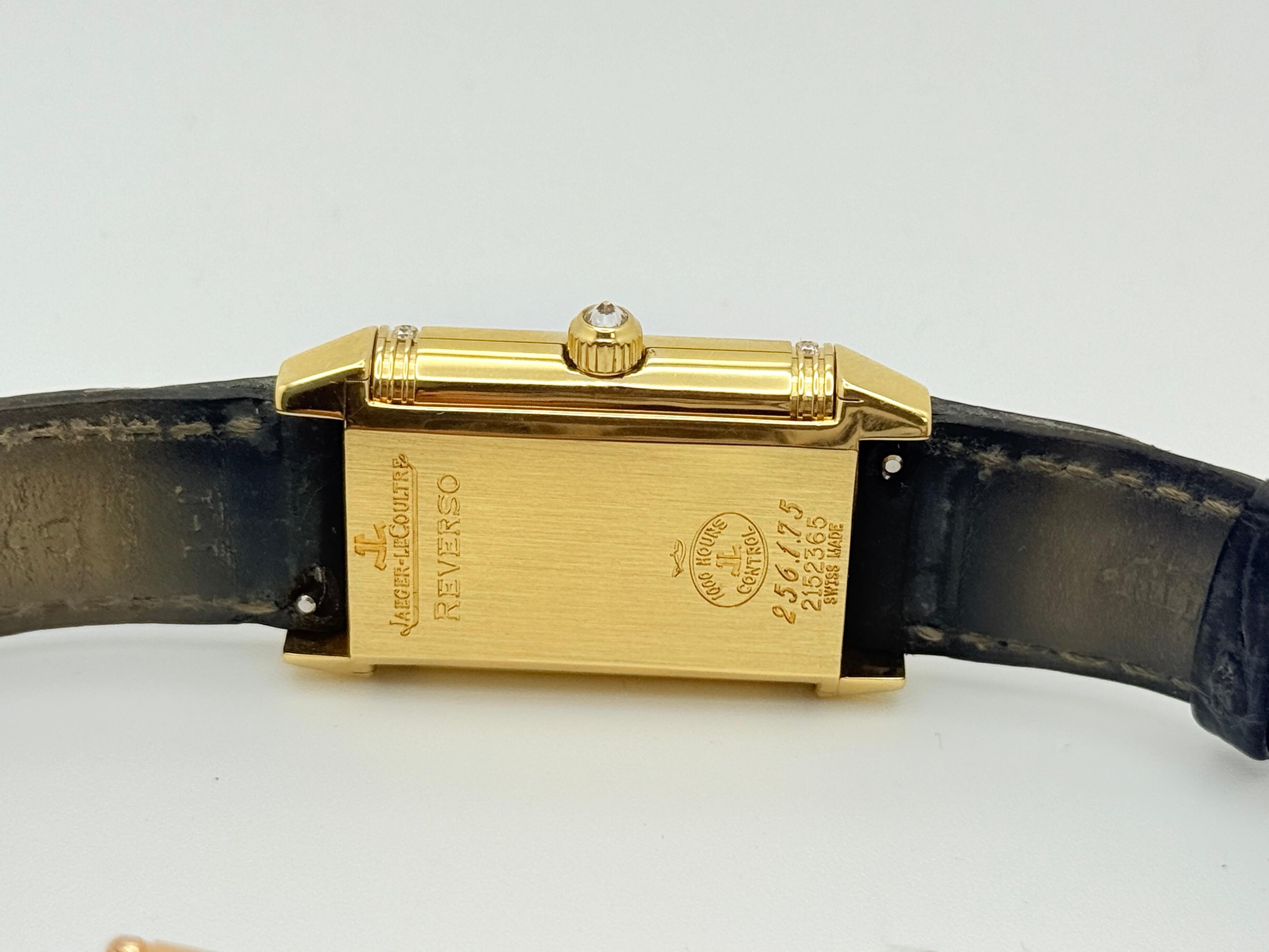 Jaeger-LeCoultre Reverso Duetto Classique 256.1.75 Lunetta con diamanti MOP Oro 18 carati in vendita 10