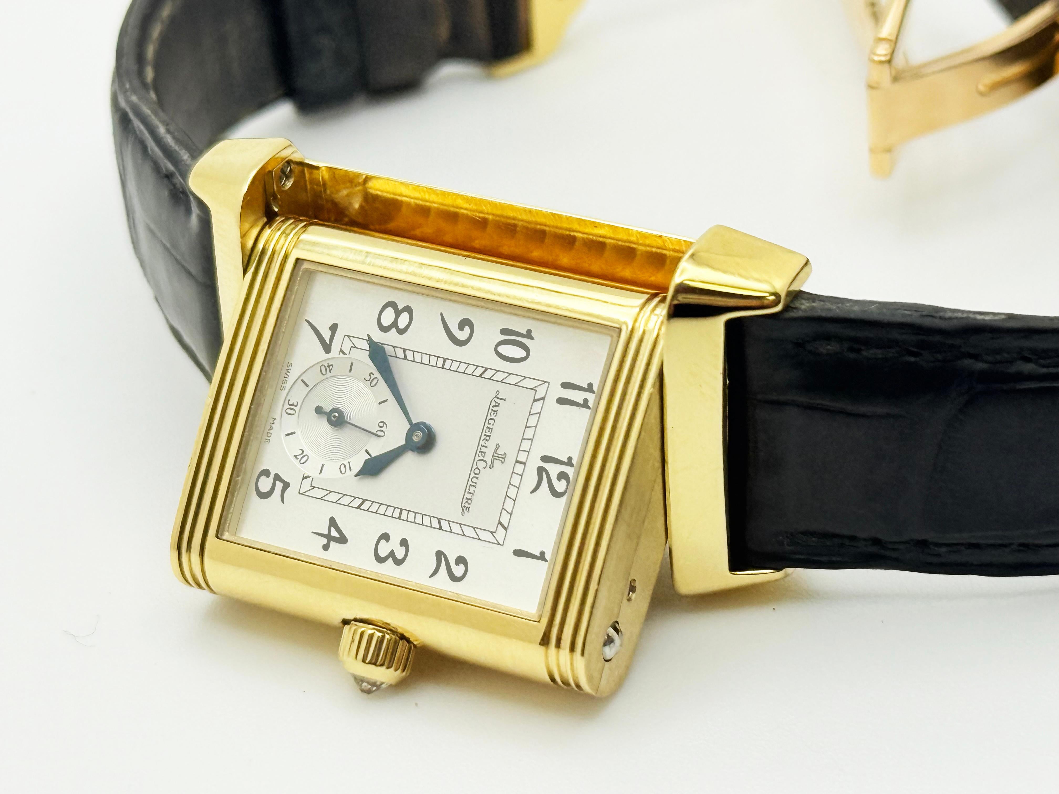Jaeger-LeCoultre Reverso Duetto Classique 256.1.75 Lunetta con diamanti MOP Oro 18 carati in vendita 12