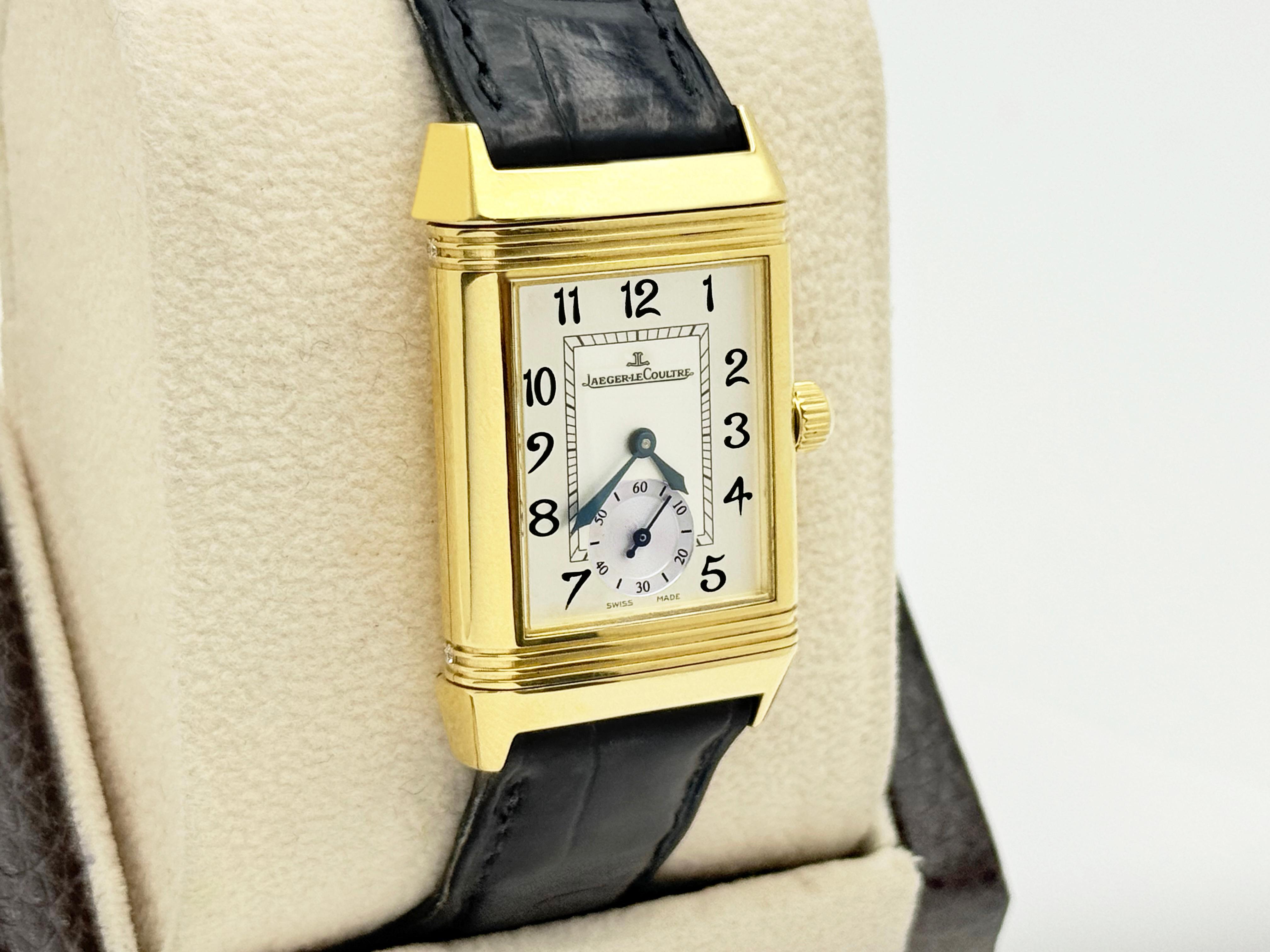 Jaeger-LeCoultre Reverso Duetto Classique 256.1.75 Lunetta con diamanti MOP Oro 18 carati in vendita 13