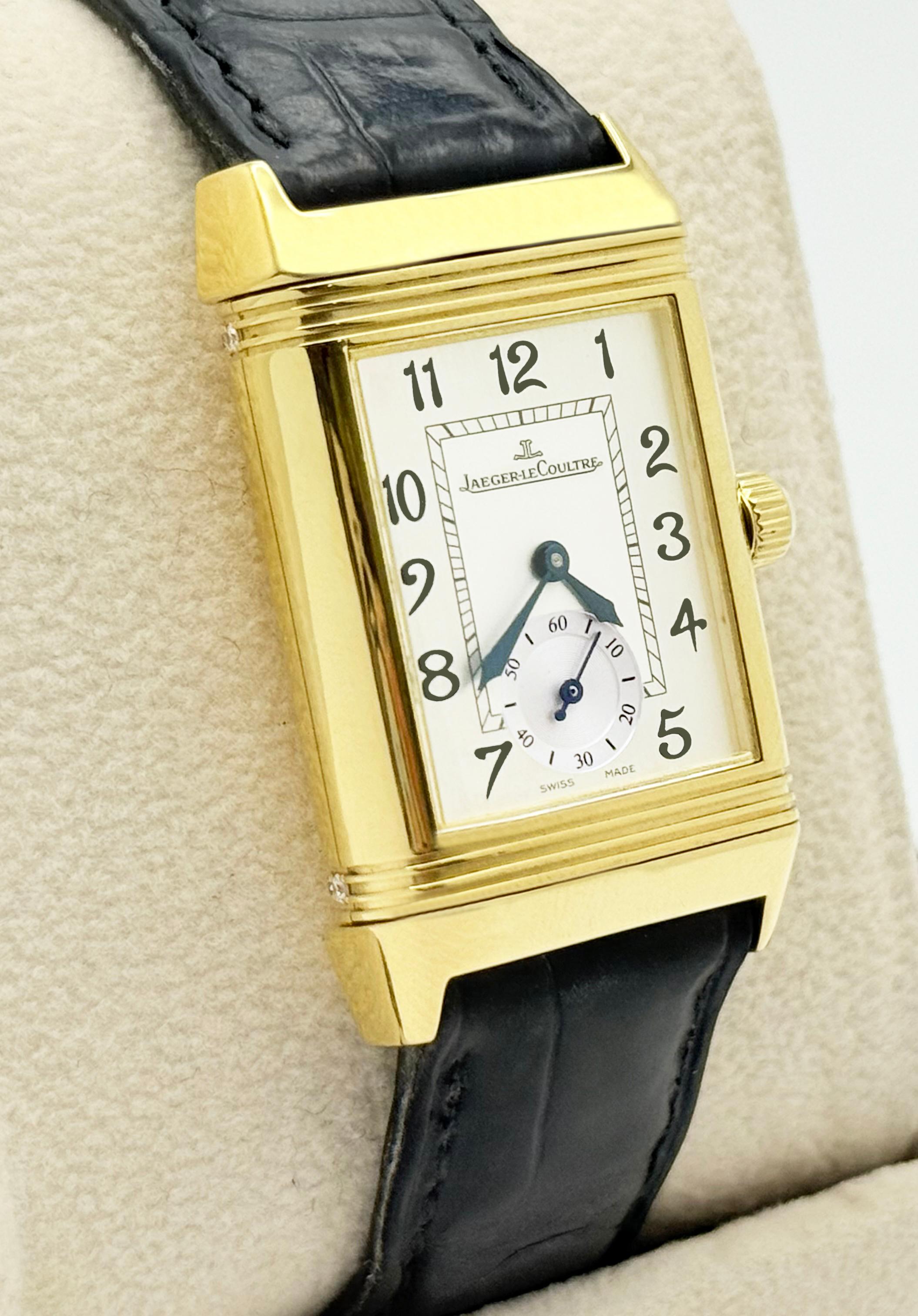 Jaeger-LeCoultre Reverso Duetto Classique 256.1.75 Lunetta con diamanti MOP Oro 18 carati in vendita 14