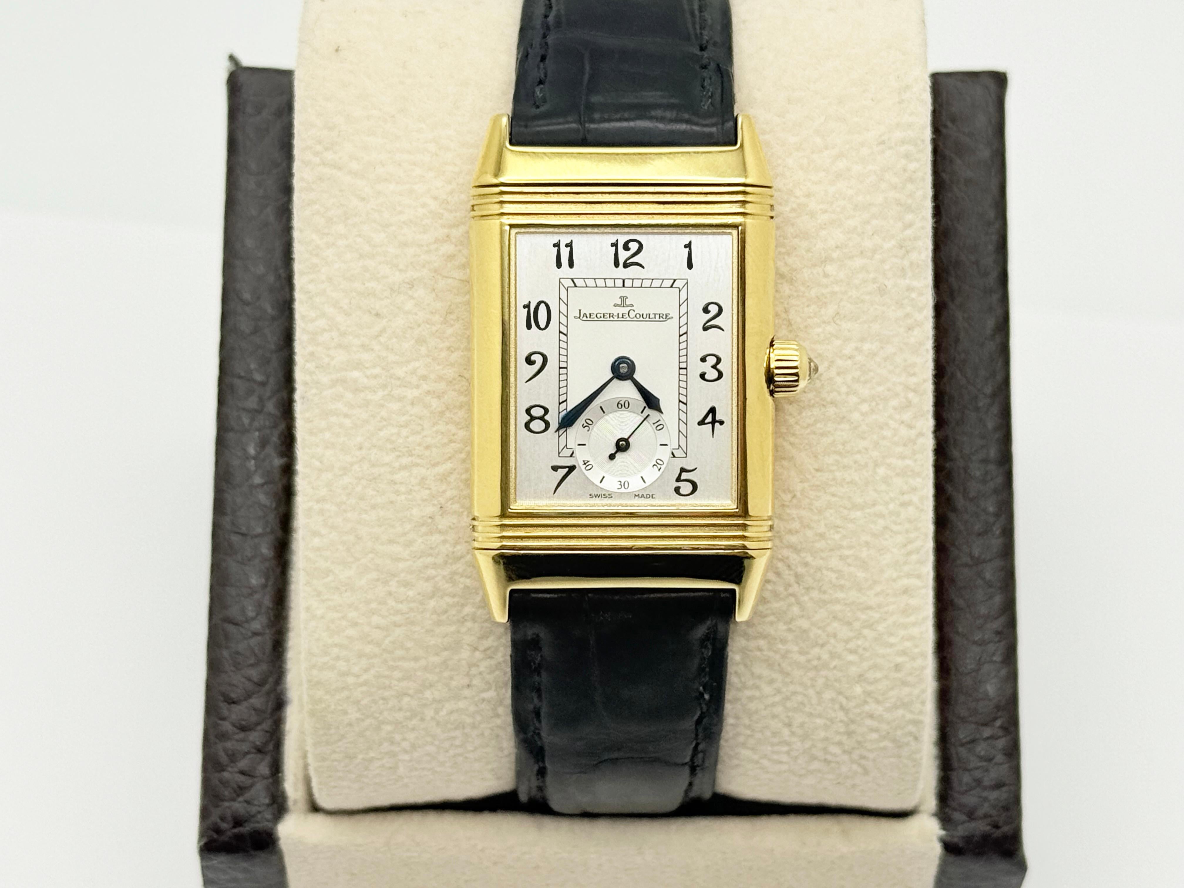 Jaeger-LeCoultre Reverso Duetto Classique 256.1.75 Lunetta con diamanti MOP Oro 18 carati in vendita 15