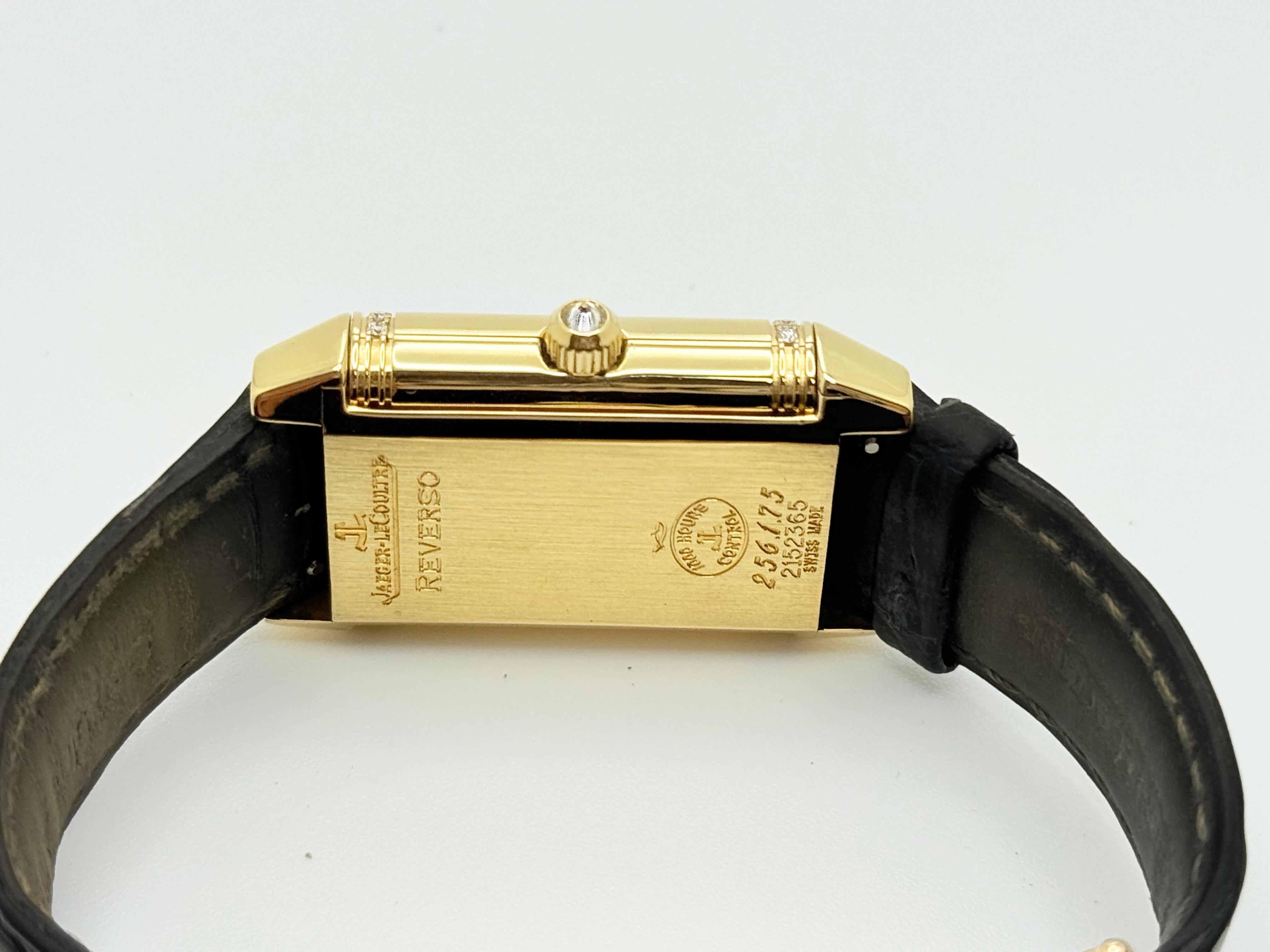 Jaeger-LeCoultre Reverso Duetto Classique 256.1.75 Lunetta con diamanti MOP Oro 18 carati in vendita 4