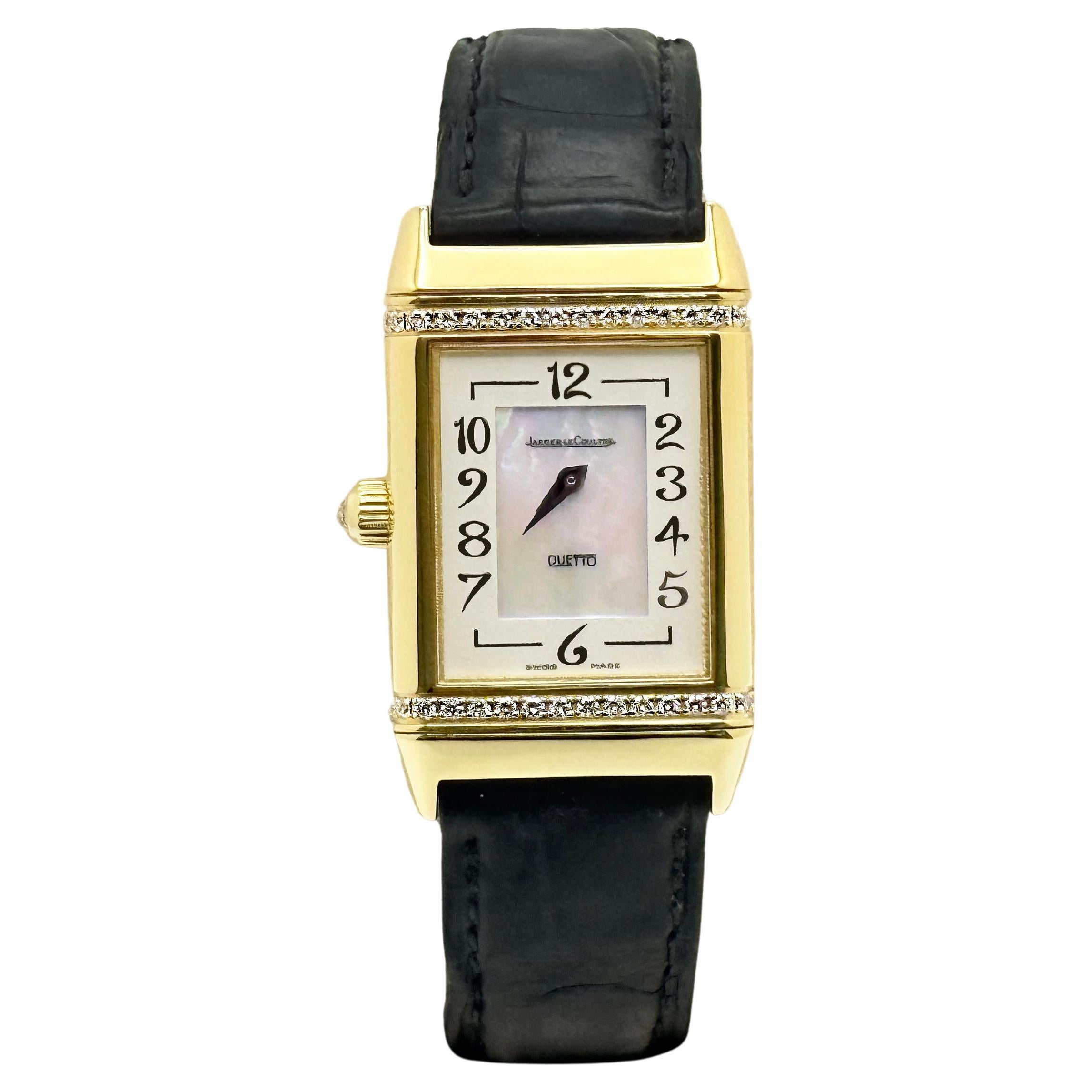 Jaeger-LeCoultre Reverso Duetto Classique 256.1.75 Lunetta con diamanti MOP Oro 18 carati in vendita
