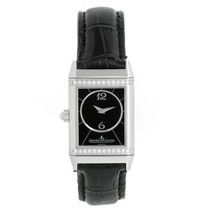 Jaeger LeCoultre Reverso Duetto Classique Ladies Steel Watch with Diamonds 265.8