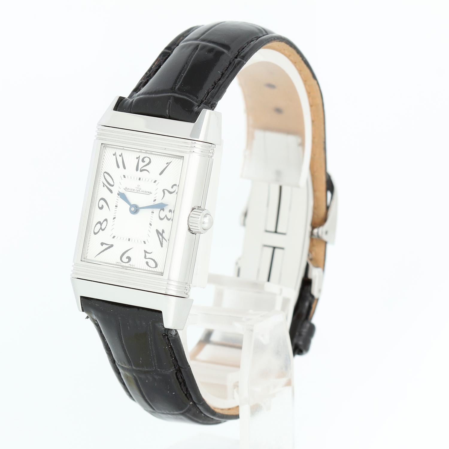 Women's Jaeger LeCoultre Reverso Duetto Classique Ladies Steel Watch with Diamonds 265.8
