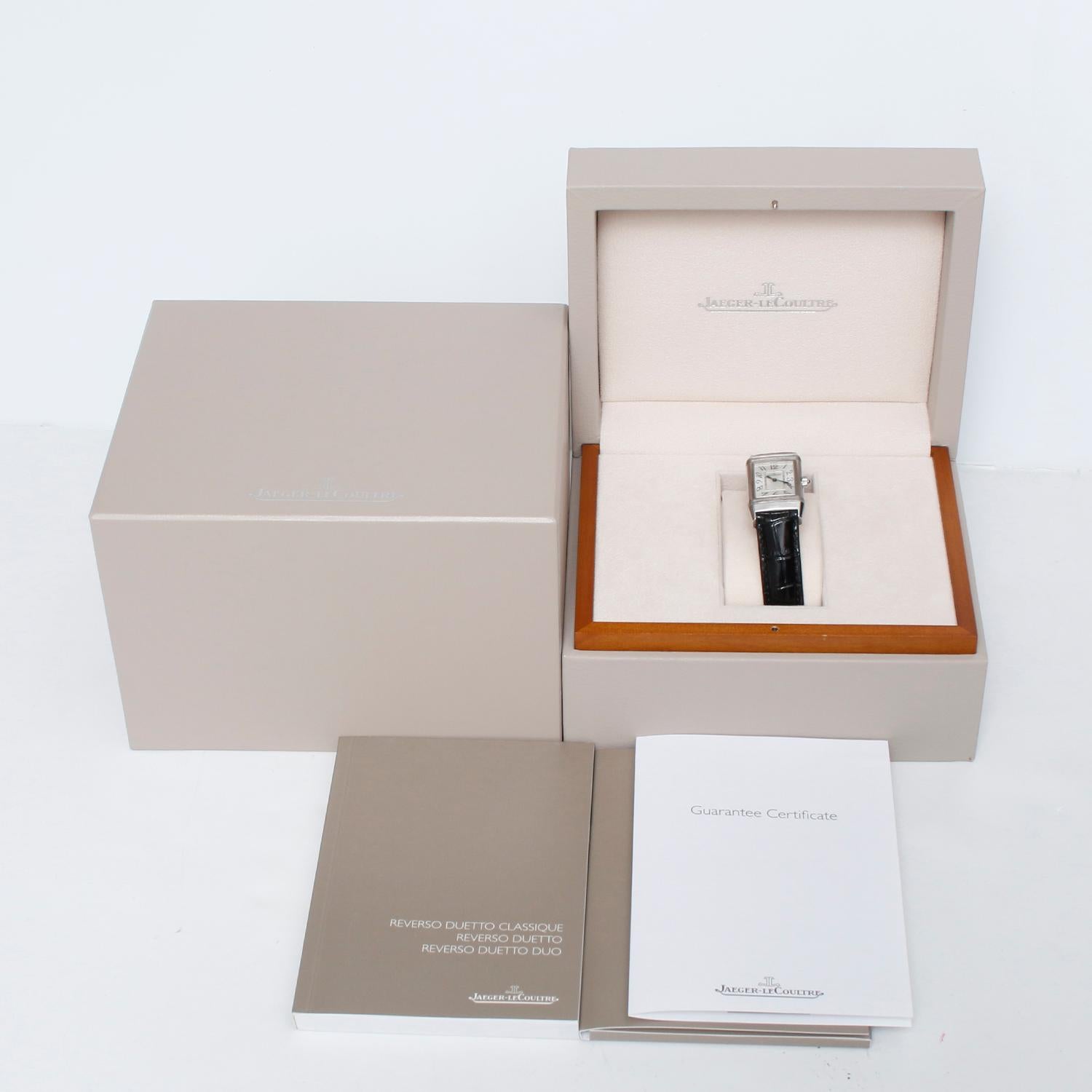 Jaeger LeCoultre Reverso Duetto Classique Ladies Steel Watch with Diamonds 265.8 3