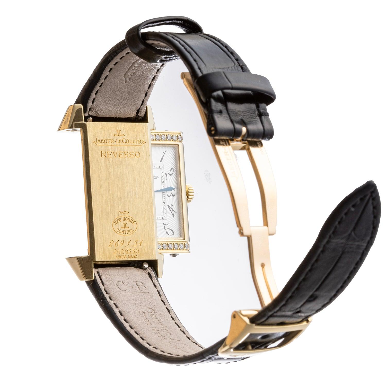 Jaeger-LeCoultre Reverso Duetto Duo Yellow Gold Diamond Wristwatch In condizioni ottime in vendita a Palm Beach, FL