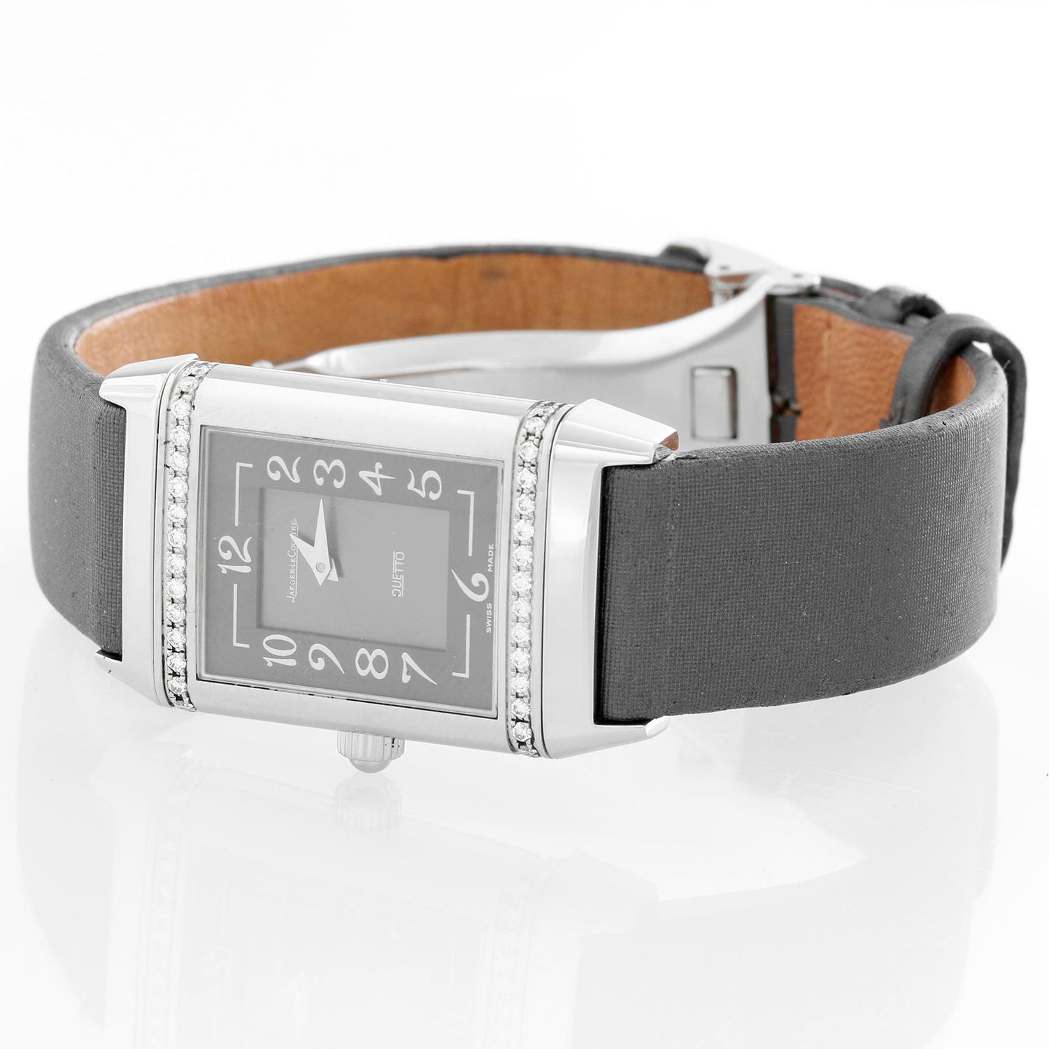 Jaeger LeCoultre Reverso Duetto Q2568401 Ladies Stainless Steel Watch In Excellent Condition In Dallas, TX