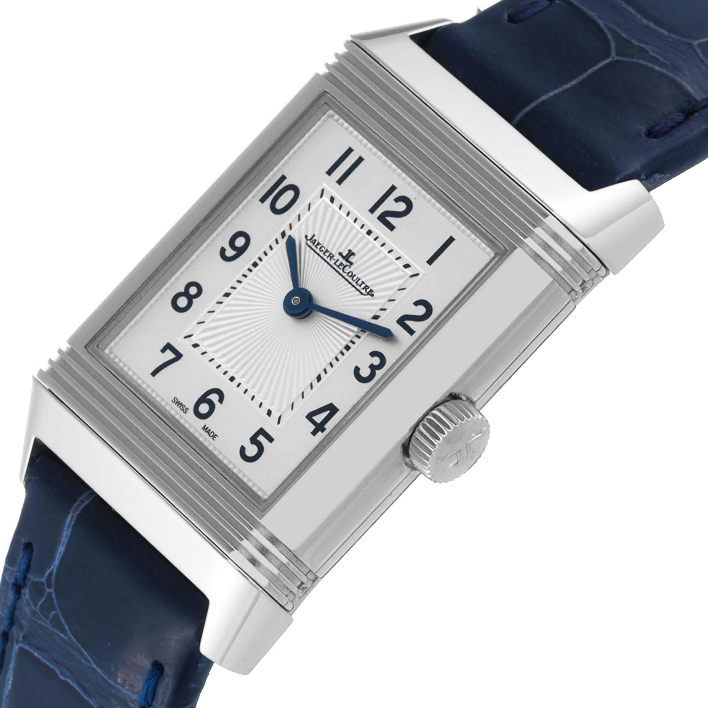 Jaeger LeCoultre Reverso Duetto Steel Diamond Ladies Watch 211.8.44 Q2668432 In Excellent Condition For Sale In Atlanta, GA