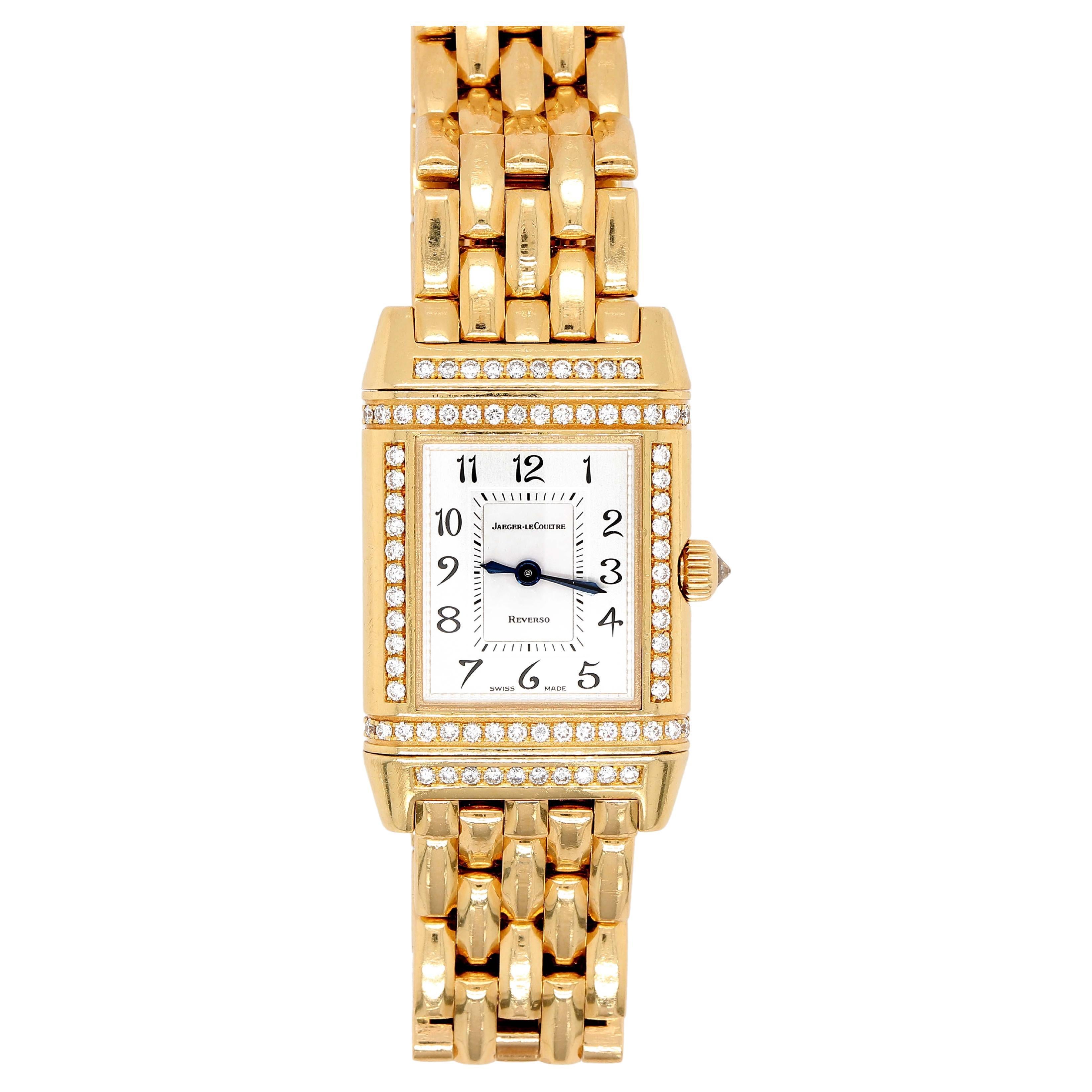 Jaeger-LeCoultre Reverso-Duetto Watch in 18k Yellow Gold For Sale