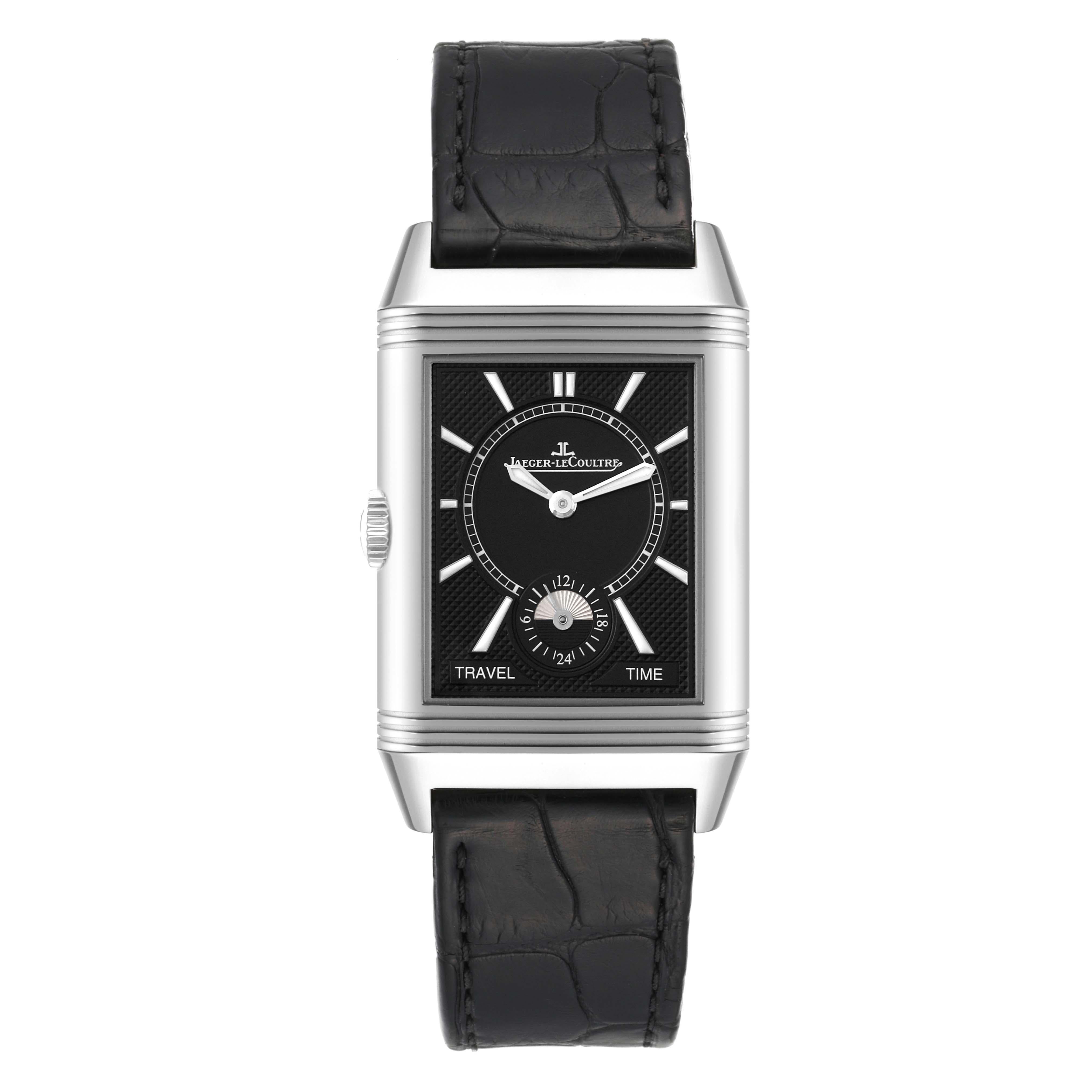 Jaeger LeCoultre Reverso Duo Day Night Steel Mens Watch 215.8.D4 Q3848420 Card 1