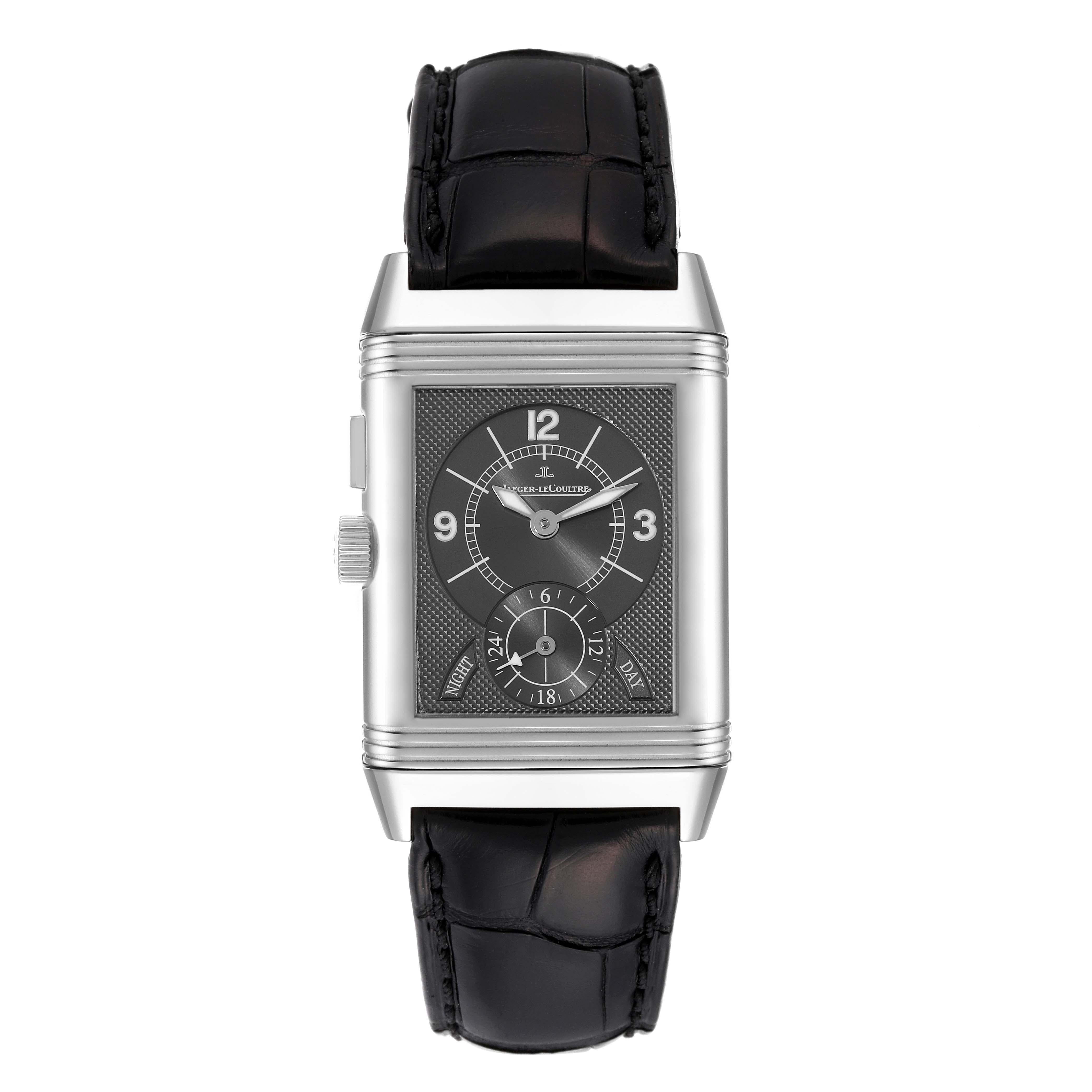 Men's Jaeger LeCoultre Reverso Duo Day Night Steel Mens Watch 272.8.54 Q2718410