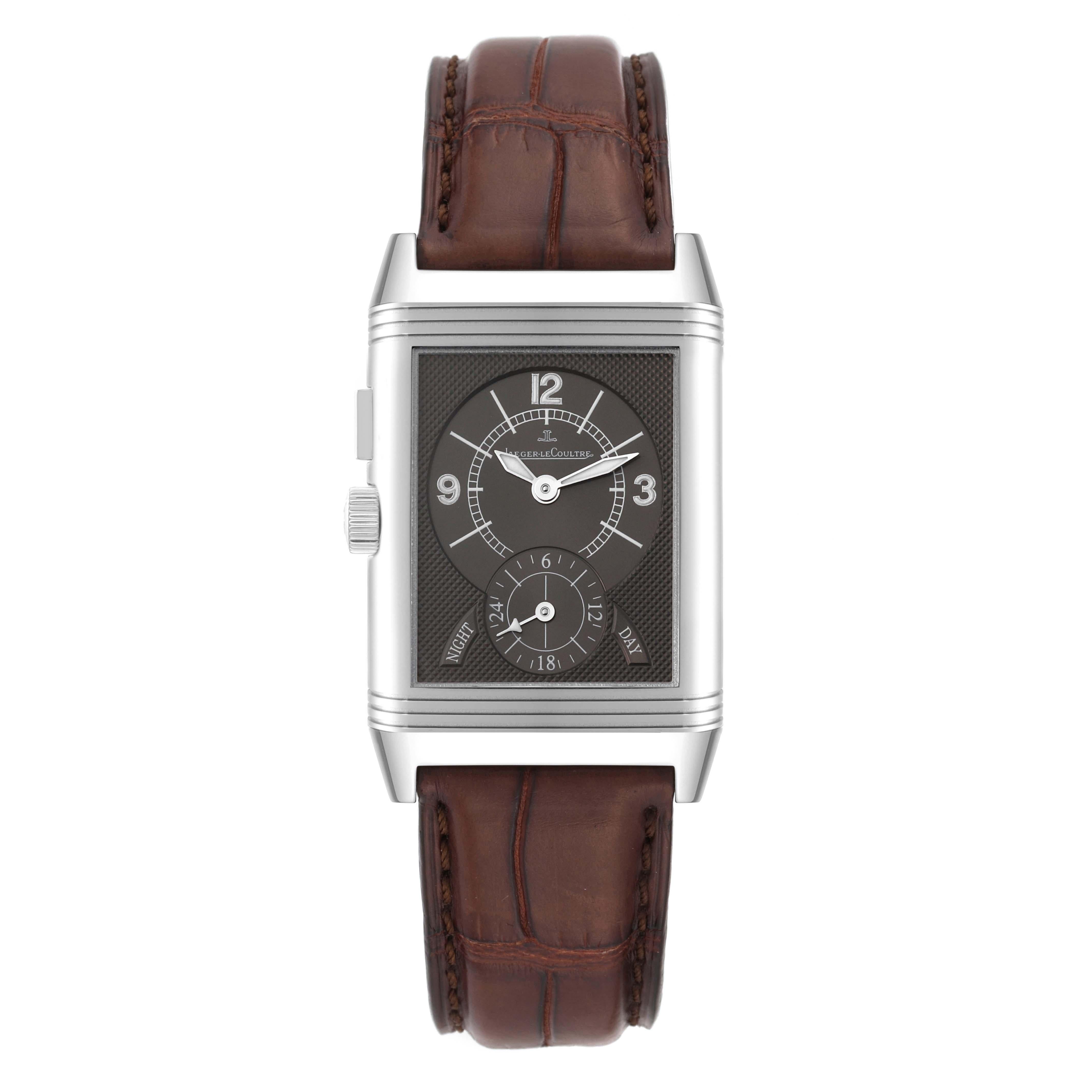 Men's Jaeger LeCoultre Reverso Duo Day Night Steel Mens Watch 272.8.54 Q2718410