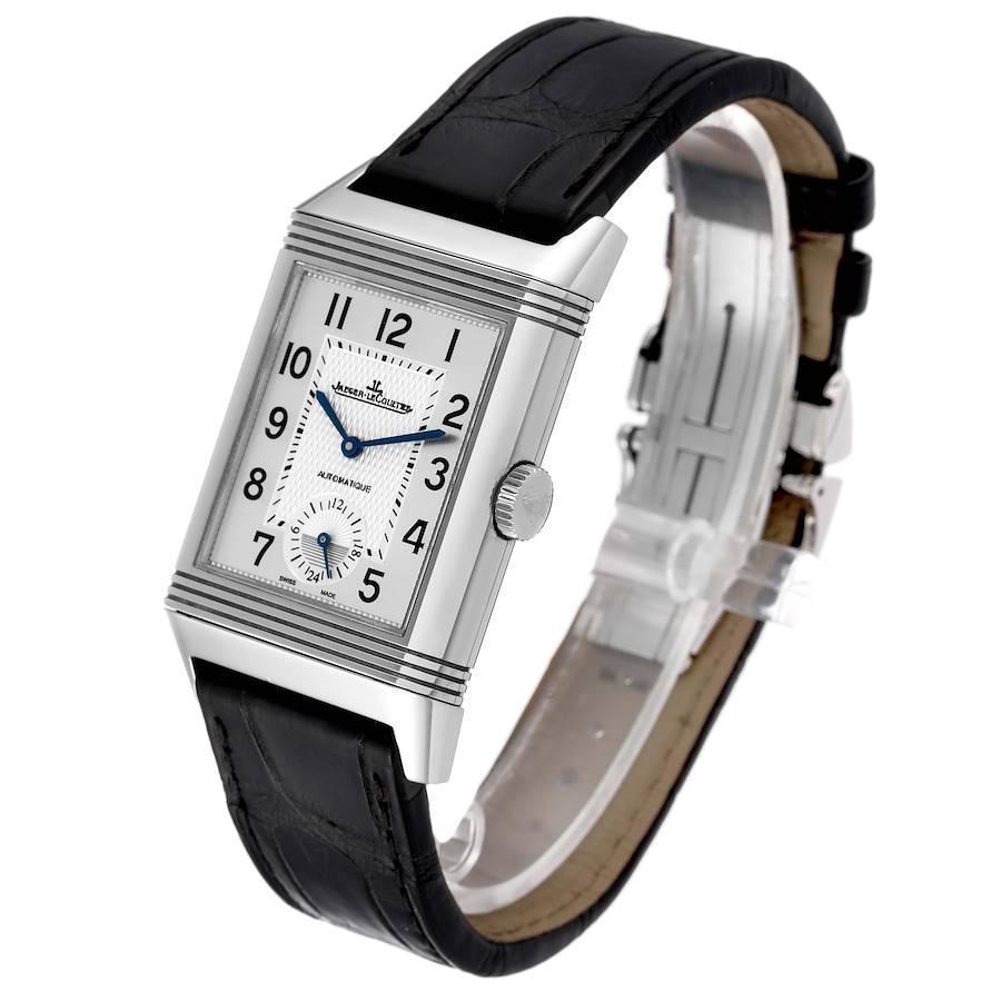 Men's Jaeger LeCoultre Reverso Duo Day Night Steel Watch 215.8.S9 Q3838420 Box Papers