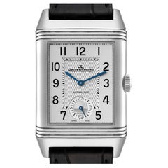 Jaeger LeCoultre Reverso Duo Day Night Steel Watch 215.8.S9 Q3838420 Box Papers