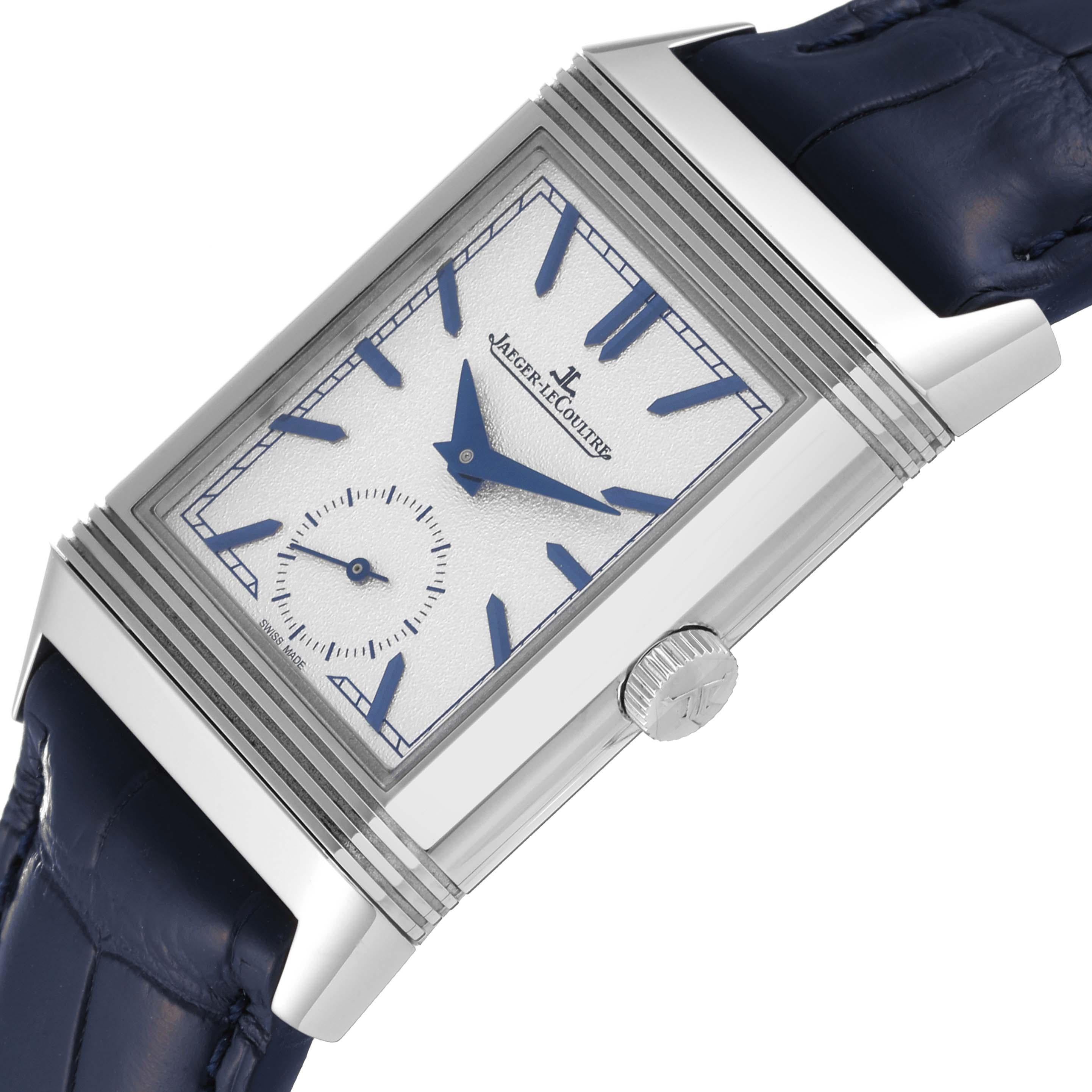 Jaeger LeCoultre Reverso Duo Tribute Steel Mens Watch 213.8.D4 Q3908420 3