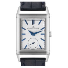 Jaeger LeCoultre Reverso Duo Tribute Steel Mens Watch 213.8.D4 Q3908420 Papers