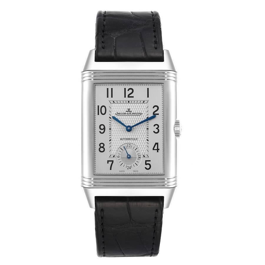 Jaeger LeCoultre Reverso Duoface Tages-Nacht-stahl-Herrenuhr 215.8.S9 Q3838420 im Zustand „Hervorragend“ im Angebot in Atlanta, GA