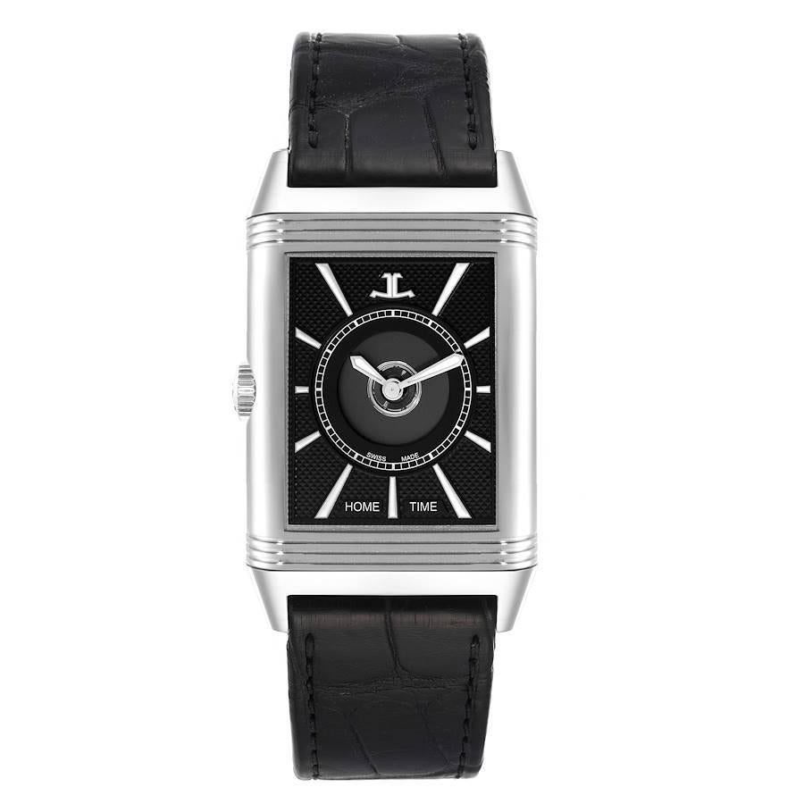 Jaeger LeCoultre Reverso Duoface Tages-Nacht-stahl-Herrenuhr 215.8.S9 Q3838420 im Angebot 2