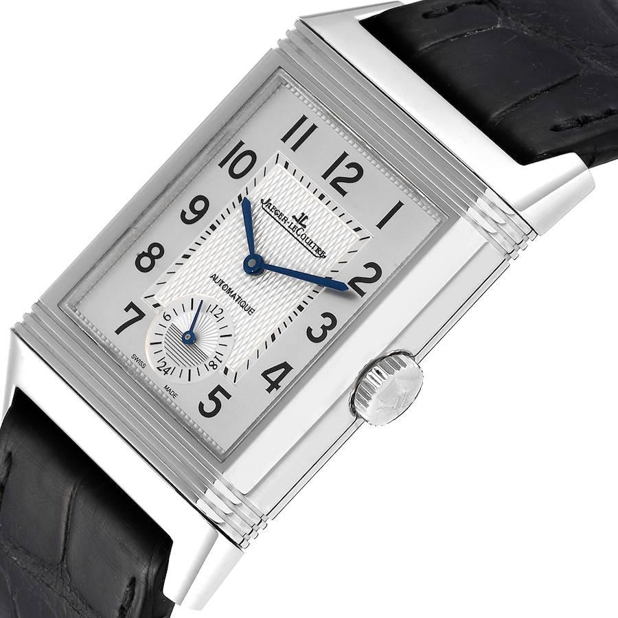 Jaeger LeCoultre Reverso Duoface Tages-Nacht-stahl-Herrenuhr 215.8.S9 Q3838420 im Angebot 5