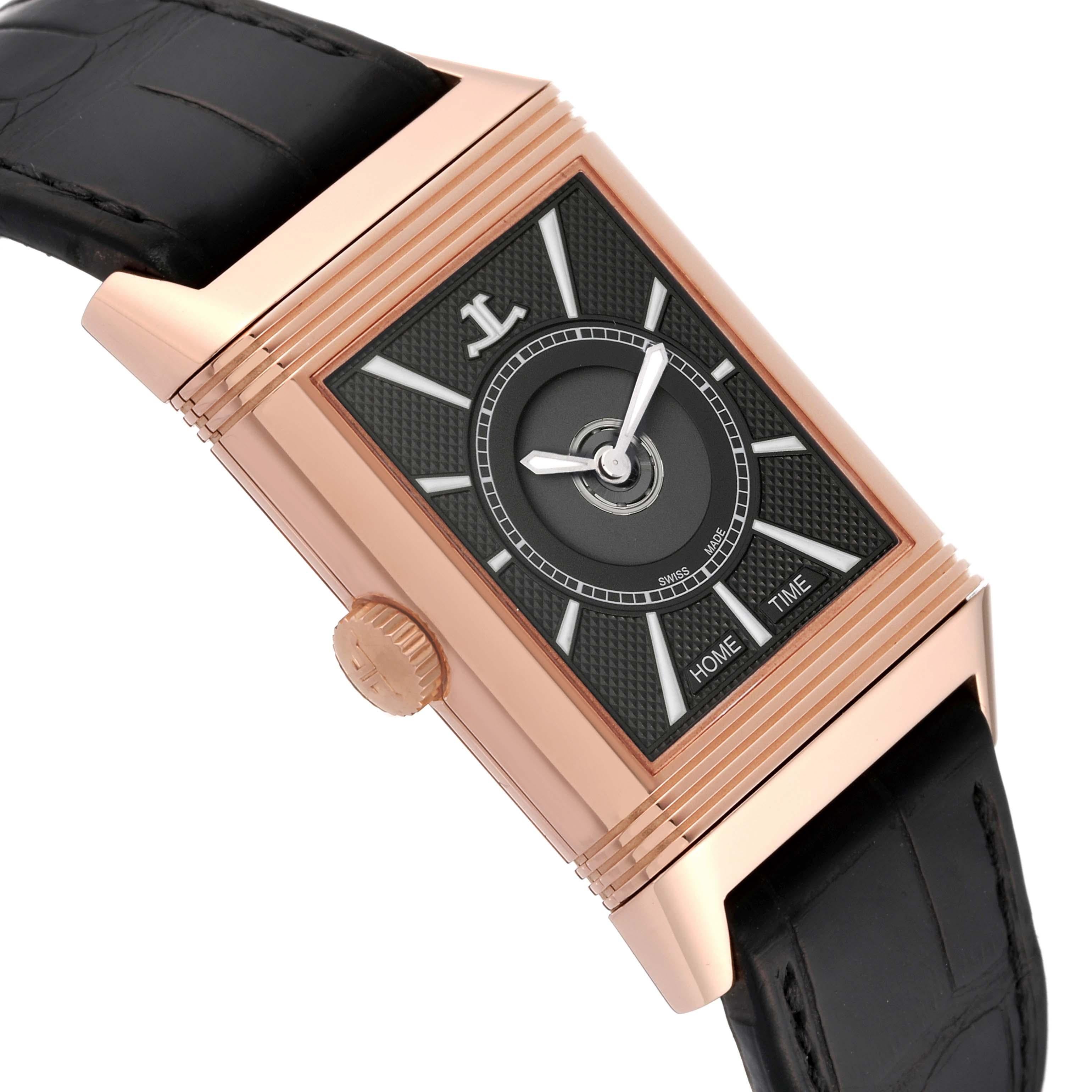 Jaeger LeCoultre Reverso Duoface Rose Gold Mens Watch 215.2.S9 Q3832420 Card For Sale 6