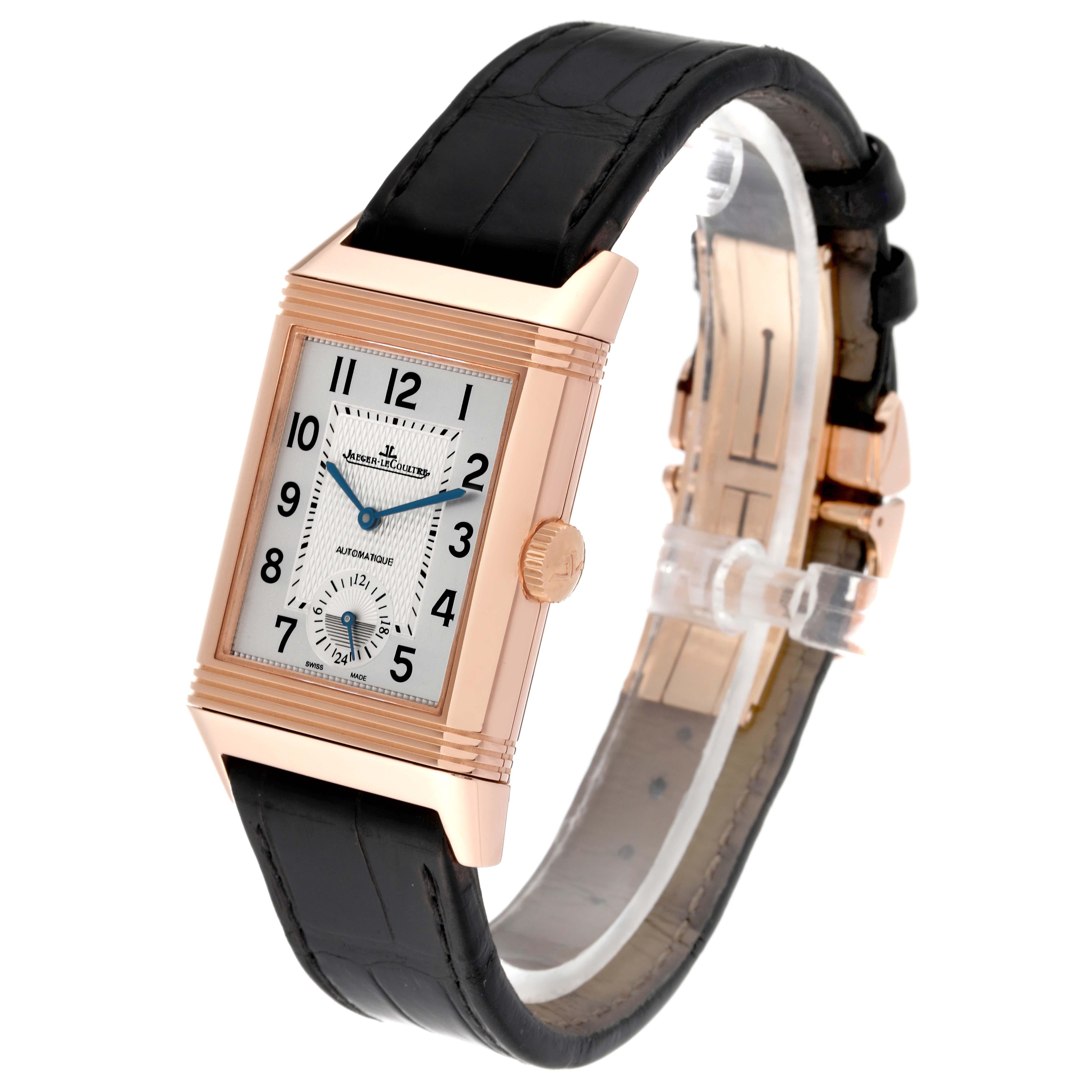 Jaeger LeCoultre Reverso Duoface Rose Gold Mens Watch 215.2.S9 Q3832420 Card For Sale 8
