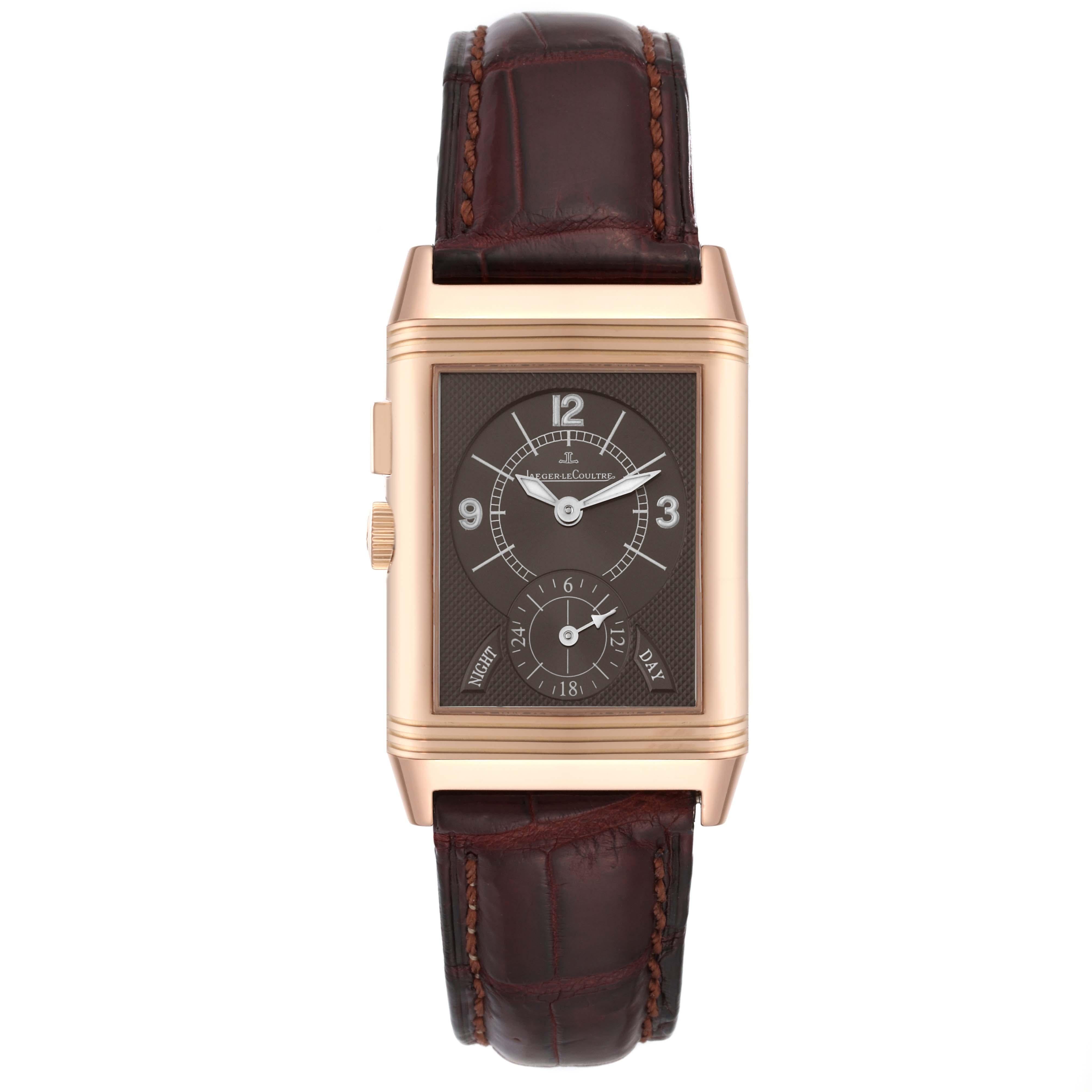 Jaeger LeCoultre Reverso Duoface Rose Gold Mens Watch 272.2.54 Q2712410 In Excellent Condition In Atlanta, GA