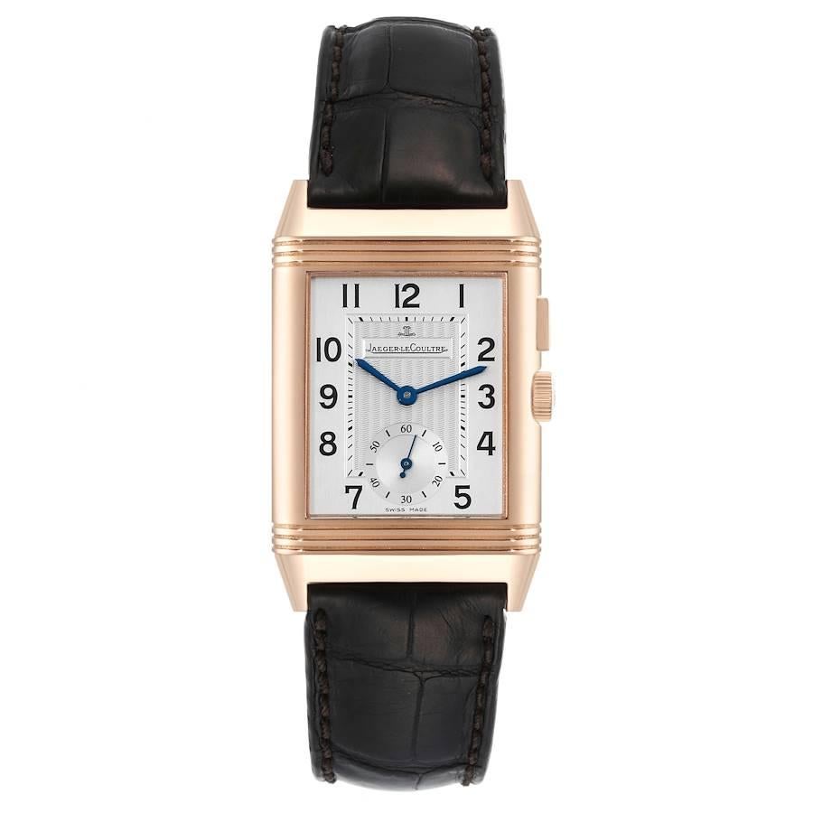 Jaeger LeCoultre Reverso Duoface Rose Gold Watch 272.2.54 Q2712410 Box Papers In Excellent Condition In Atlanta, GA