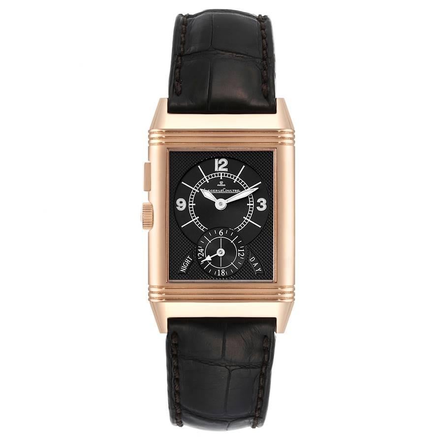 Men's Jaeger LeCoultre Reverso Duoface Rose Gold Watch 272.2.54 Q2712410 Box Papers