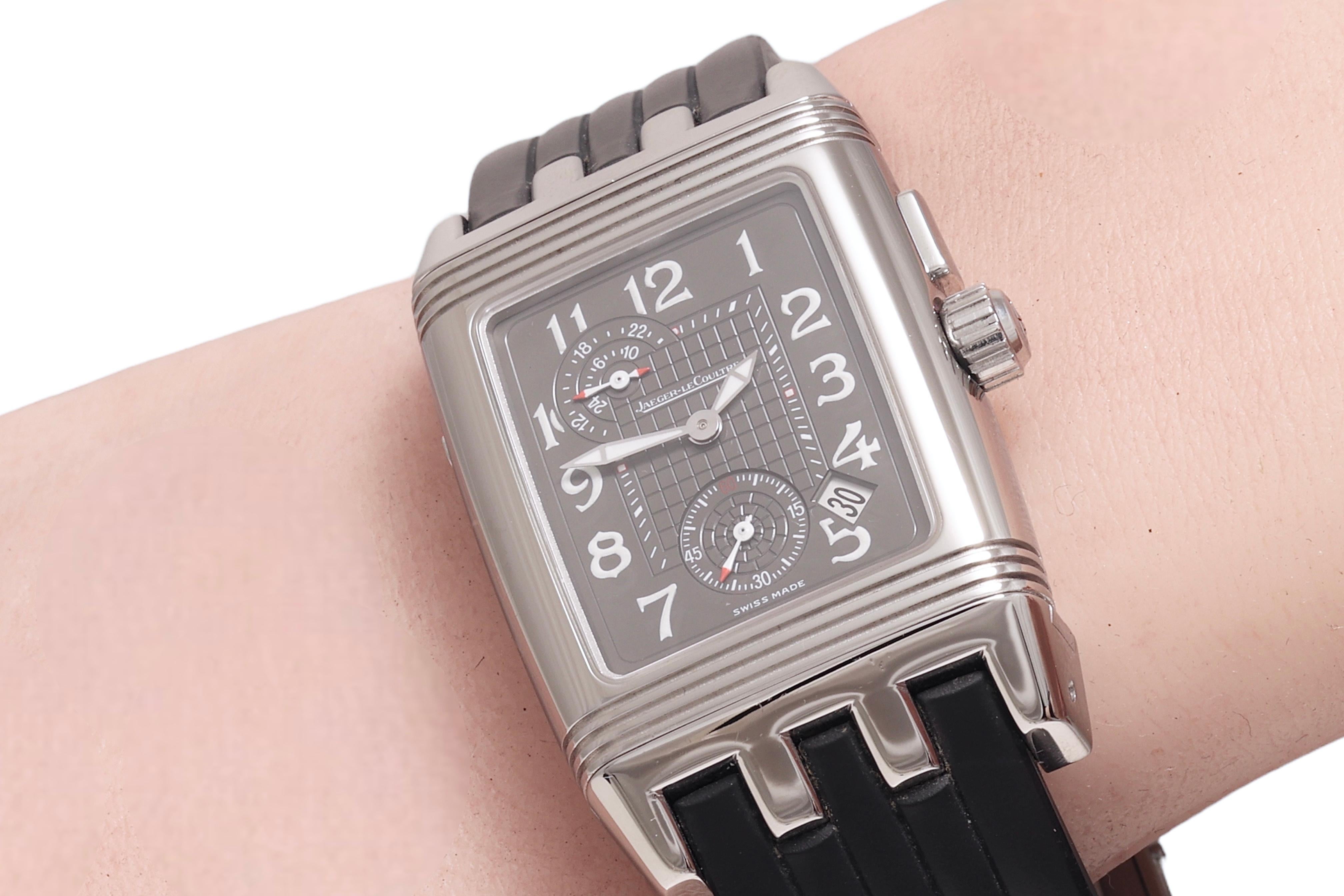 Jaeger LeCoultre Reverso, Gran Sport, Duo Face, GMT, Steel, Ref 295.8.51 For Sale 9