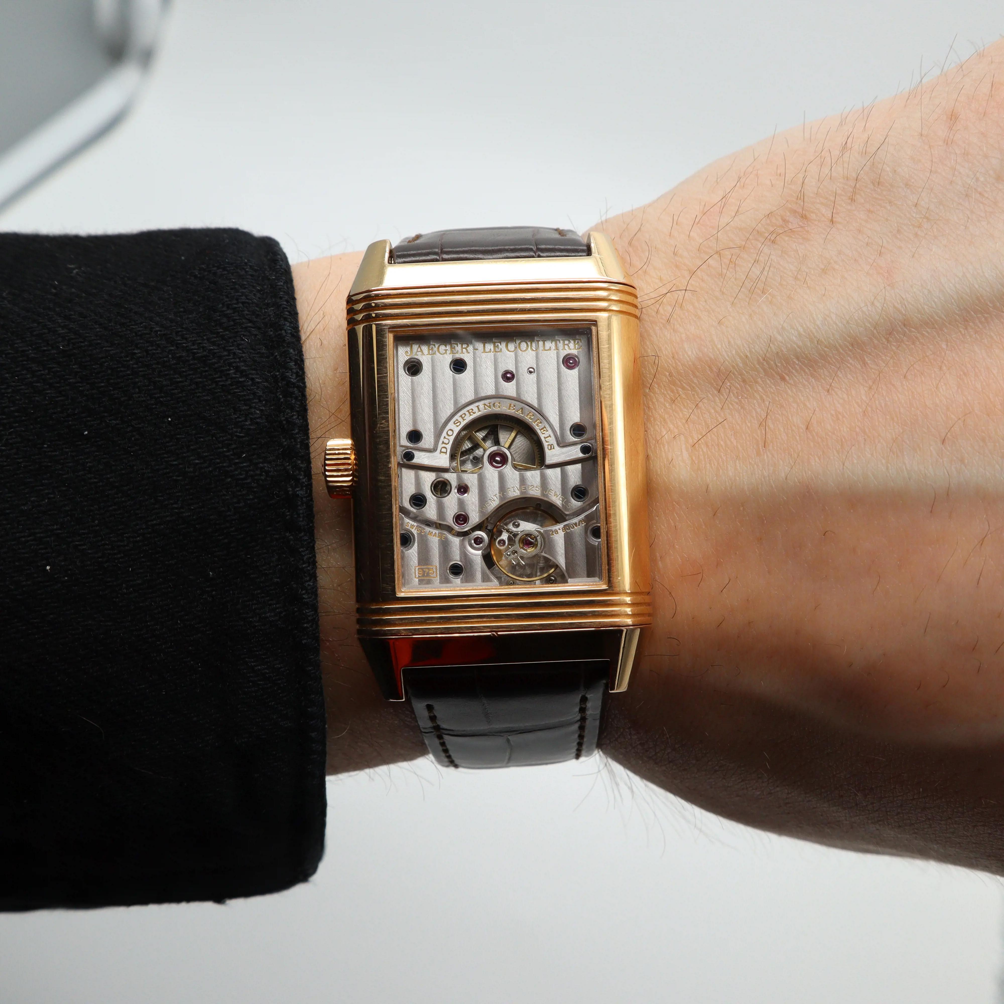 Jaeger-LeCoultre Reverso Grande 18k Rose Gold Silver Dial Watch Q300240 For Sale 4