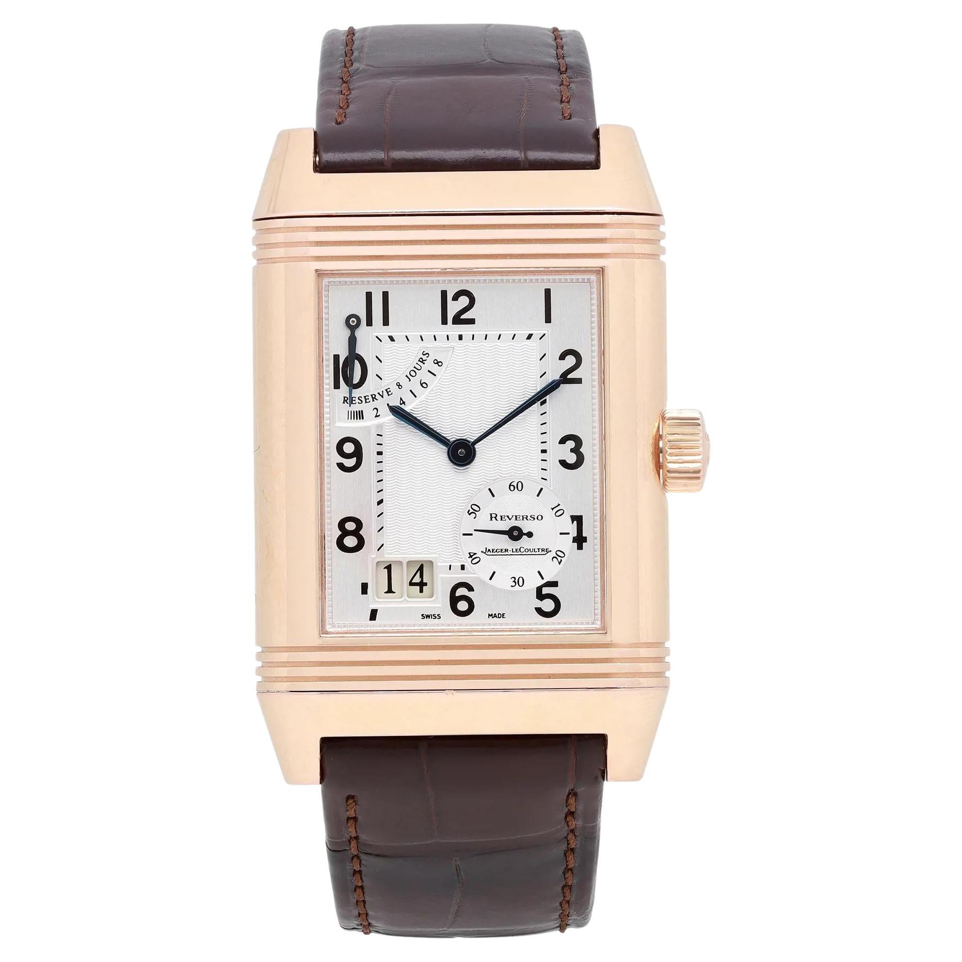 Jaeger-LeCoultre Reverso Grande 18k Rose Gold Silver Dial Watch Q300240