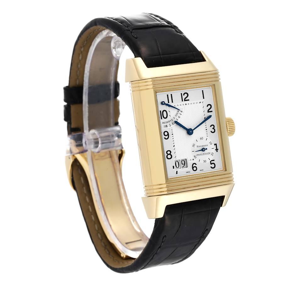 Jaeger LeCoultre Reverso Grande Date 8 Day Yellow Gold Watch 240.1.15 Q3001420 In Excellent Condition In Atlanta, GA