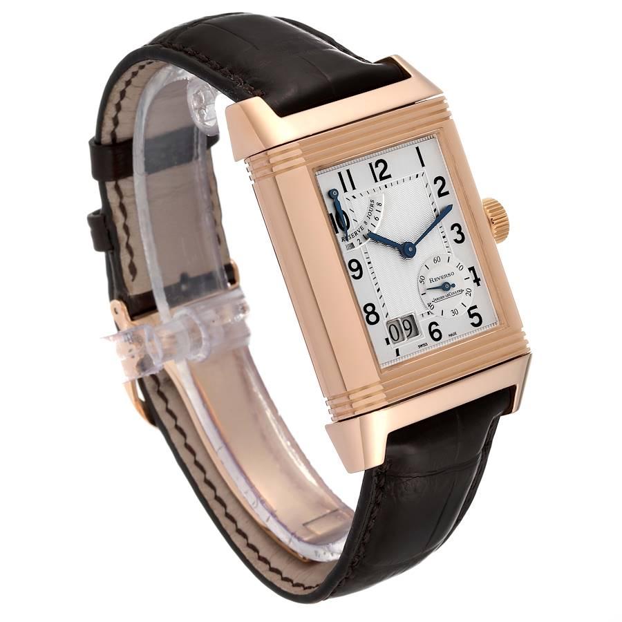 Jaeger Lecoultre Reverso Grande Date Rose Gold Watch 240.2.15 Q3002401 In Excellent Condition For Sale In Atlanta, GA