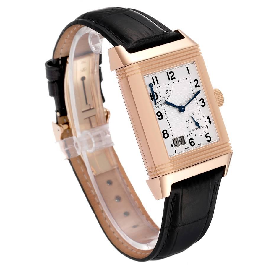 Jaeger LeCoultre Reverso Grande Date Rose Gold Watch 240.2.15 Q3002401 In Excellent Condition For Sale In Atlanta, GA