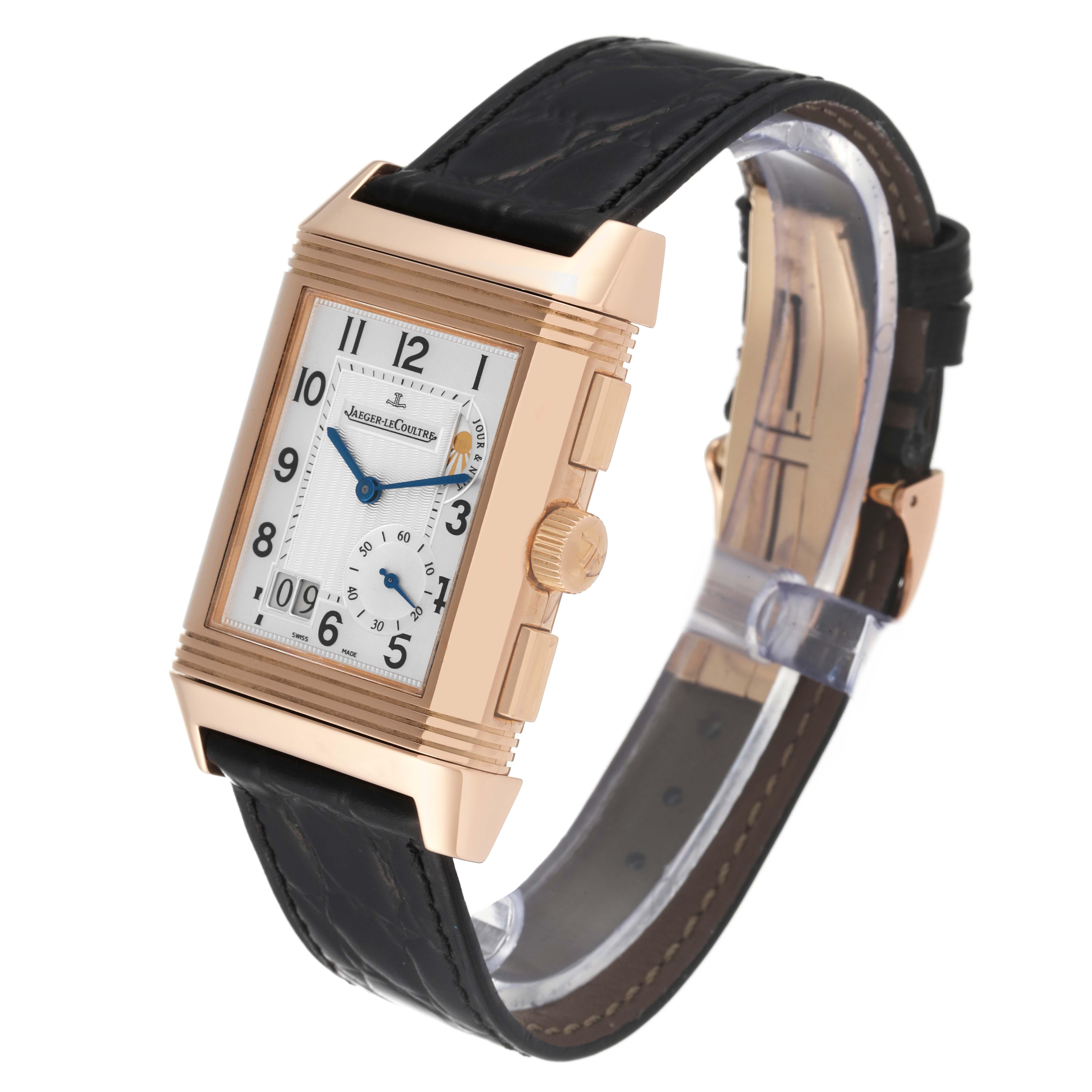 Jaeger LeCoultre Reverso Grande GMT Rose Gold Mens Watch 240.2.18 Q3022420 Card In Excellent Condition In Atlanta, GA