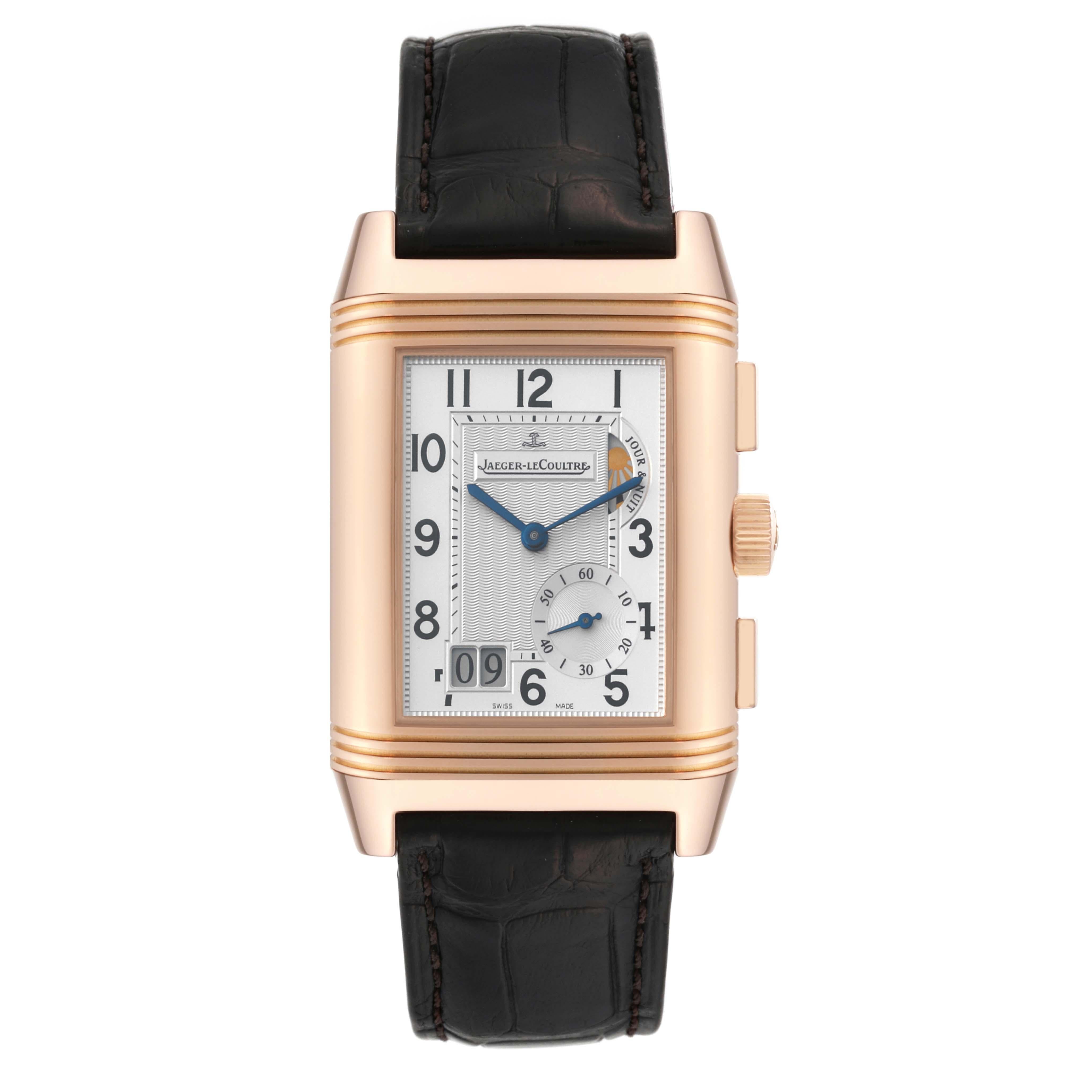 Jaeger LeCoultre Reverso Grande GMT Rose Gold Mens Watch 240.2.18 Q3022420 In Excellent Condition For Sale In Atlanta, GA