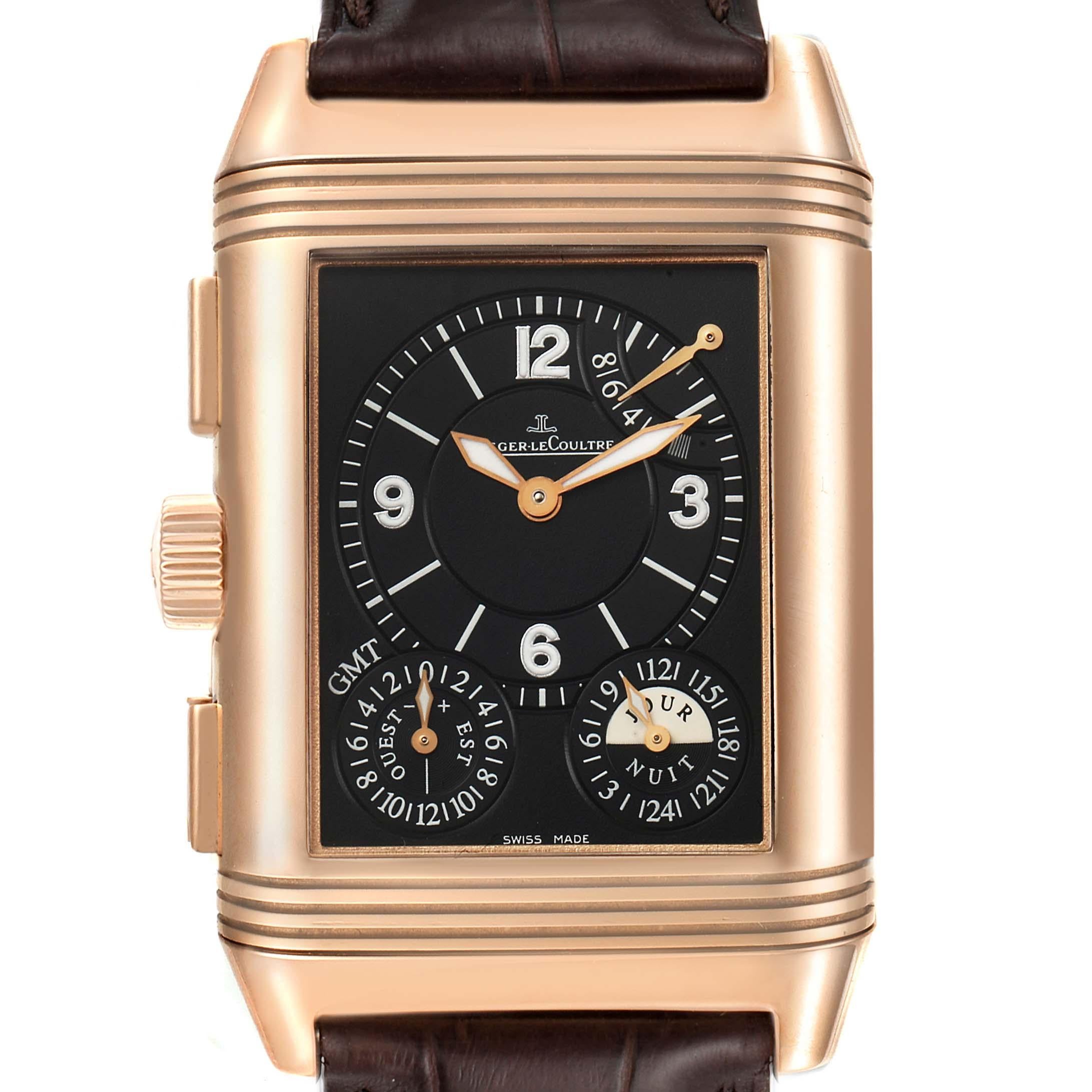 Jaeger LeCoultre Reverso Grande GMT Roségolduhr 240.2,18 Q3022420 im Zustand „Hervorragend“ im Angebot in Atlanta, GA