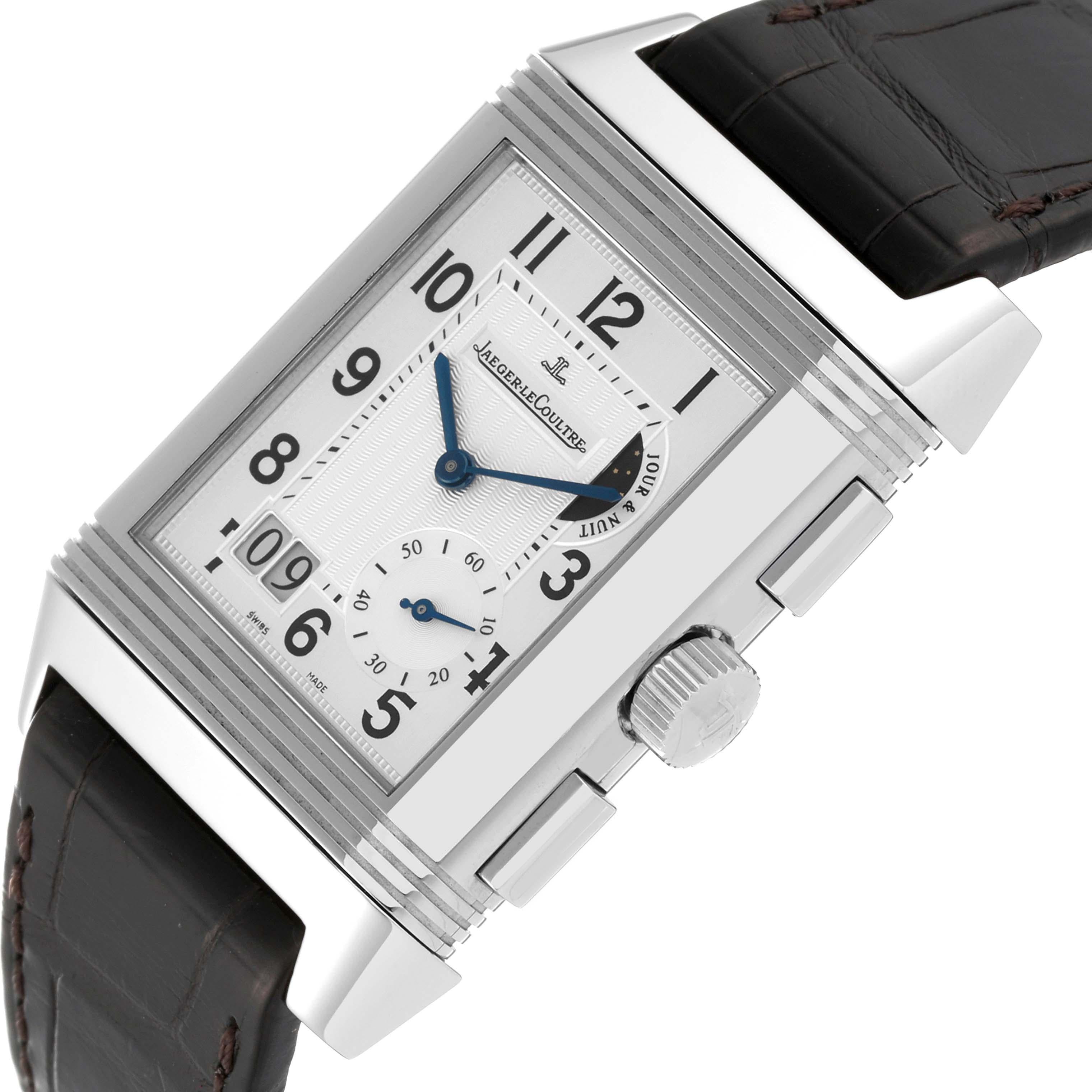 Jaeger LeCoultre Reverso Grande GMT Steel Watch 240.8.18 Q3028420 Box Papers For Sale 6