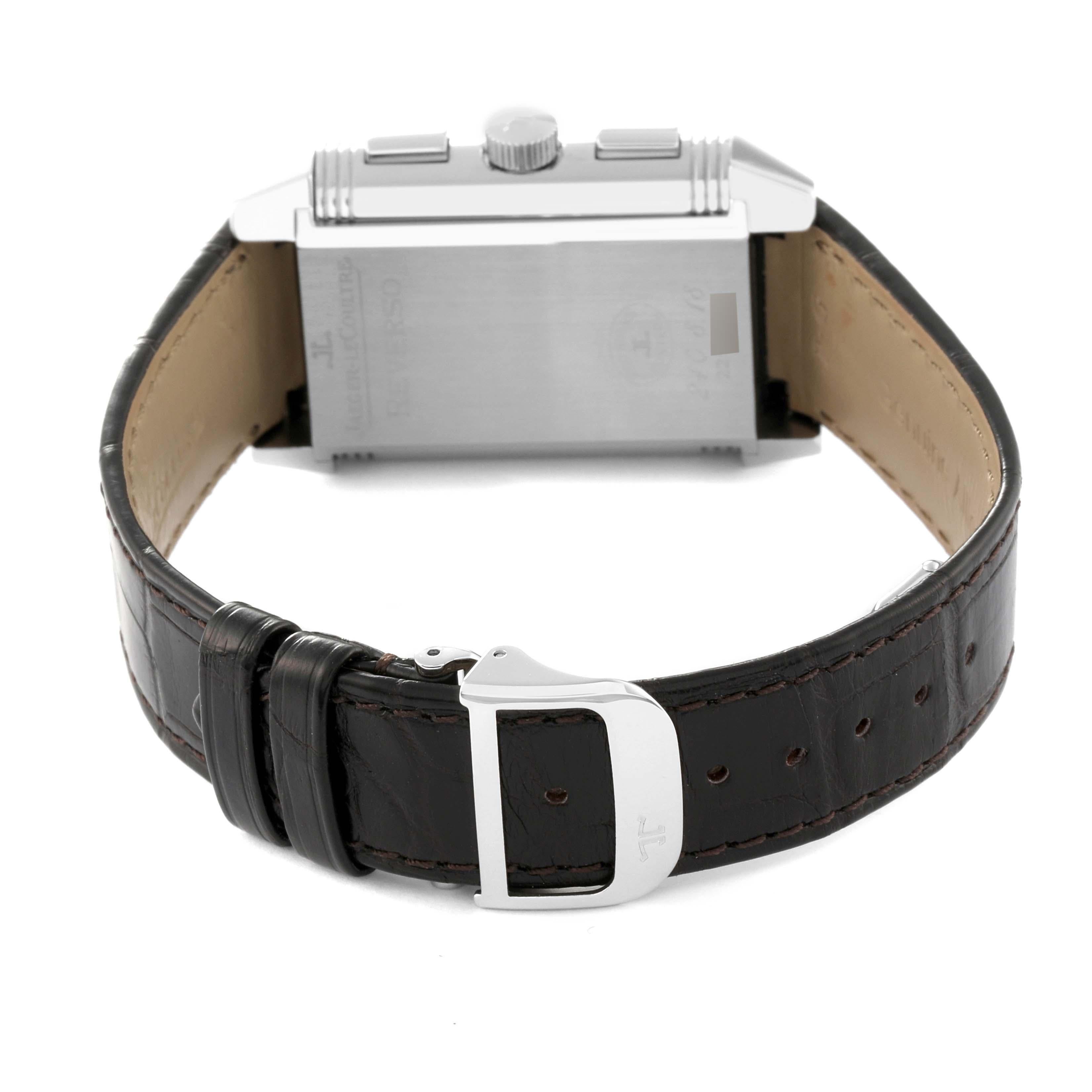 Jaeger LeCoultre Reverso Grande GMT Steel Watch 240.8.18 Q3028420 Box Papers For Sale 8