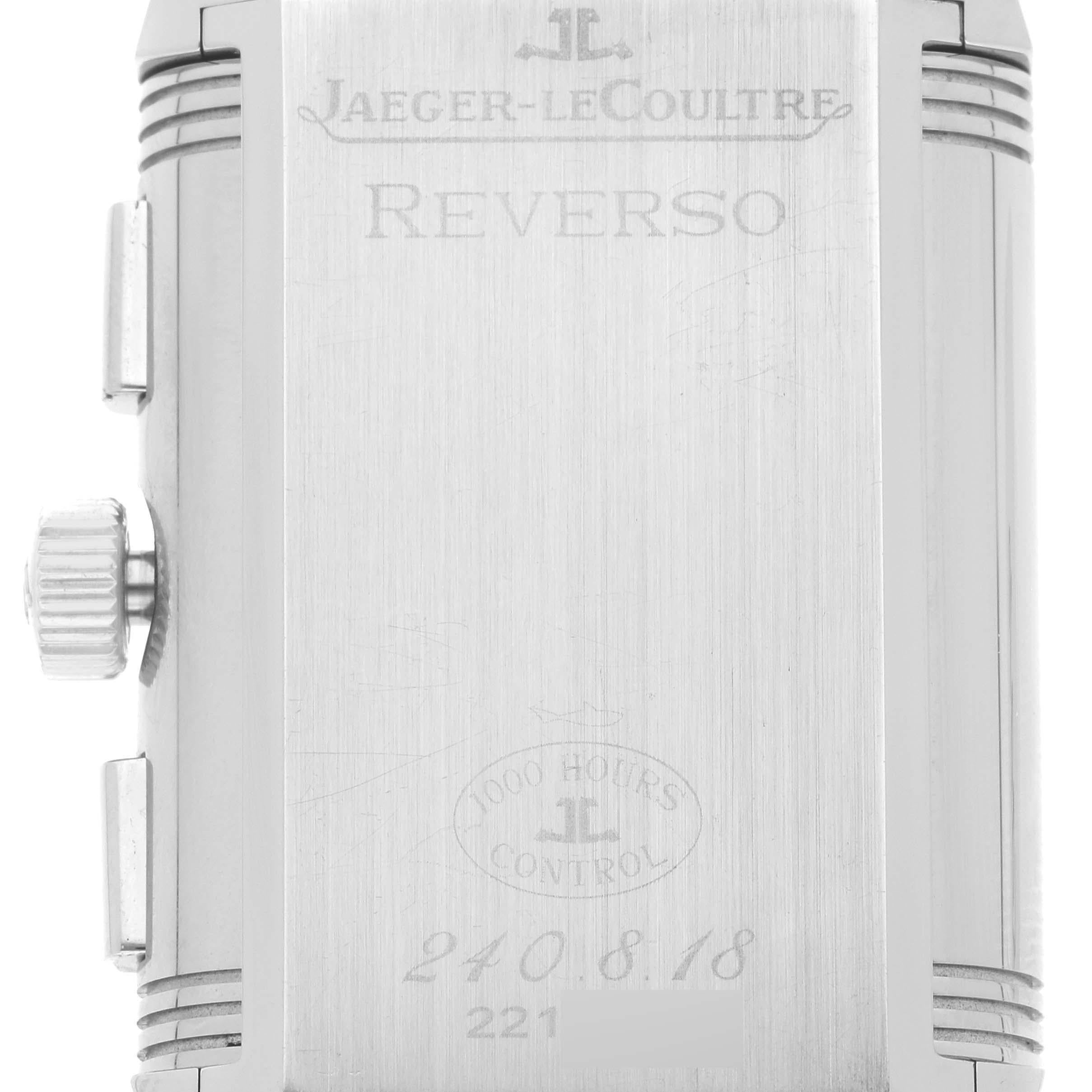 Jaeger LeCoultre Reverso Grande GMT Steel Watch 240.8.18 Q3028420 Box Papers For Sale 1